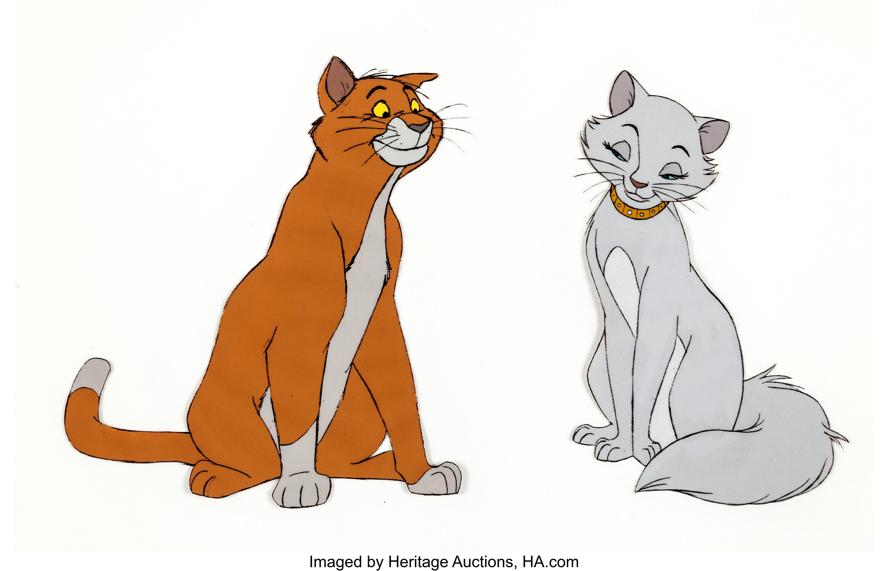 Original Walt Disney Production Celluloid With Background Featuring Thomas  O'Malley And Duchess From The Aristocats By WALT DISNEY STUDIOS On David