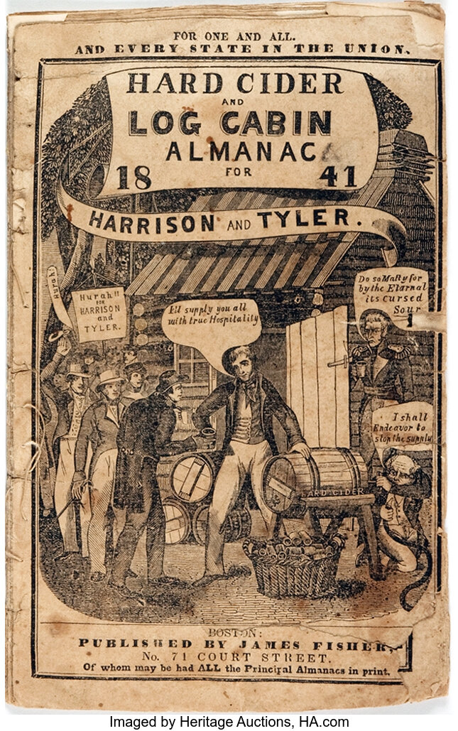 comic-almanacs-hard-cider-and-log-cabin-almanac-for-1841-lot