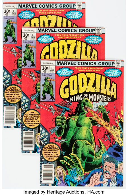 Godzilla #1 Short Box Group (Marvel, 1977) Condition: Average VF....