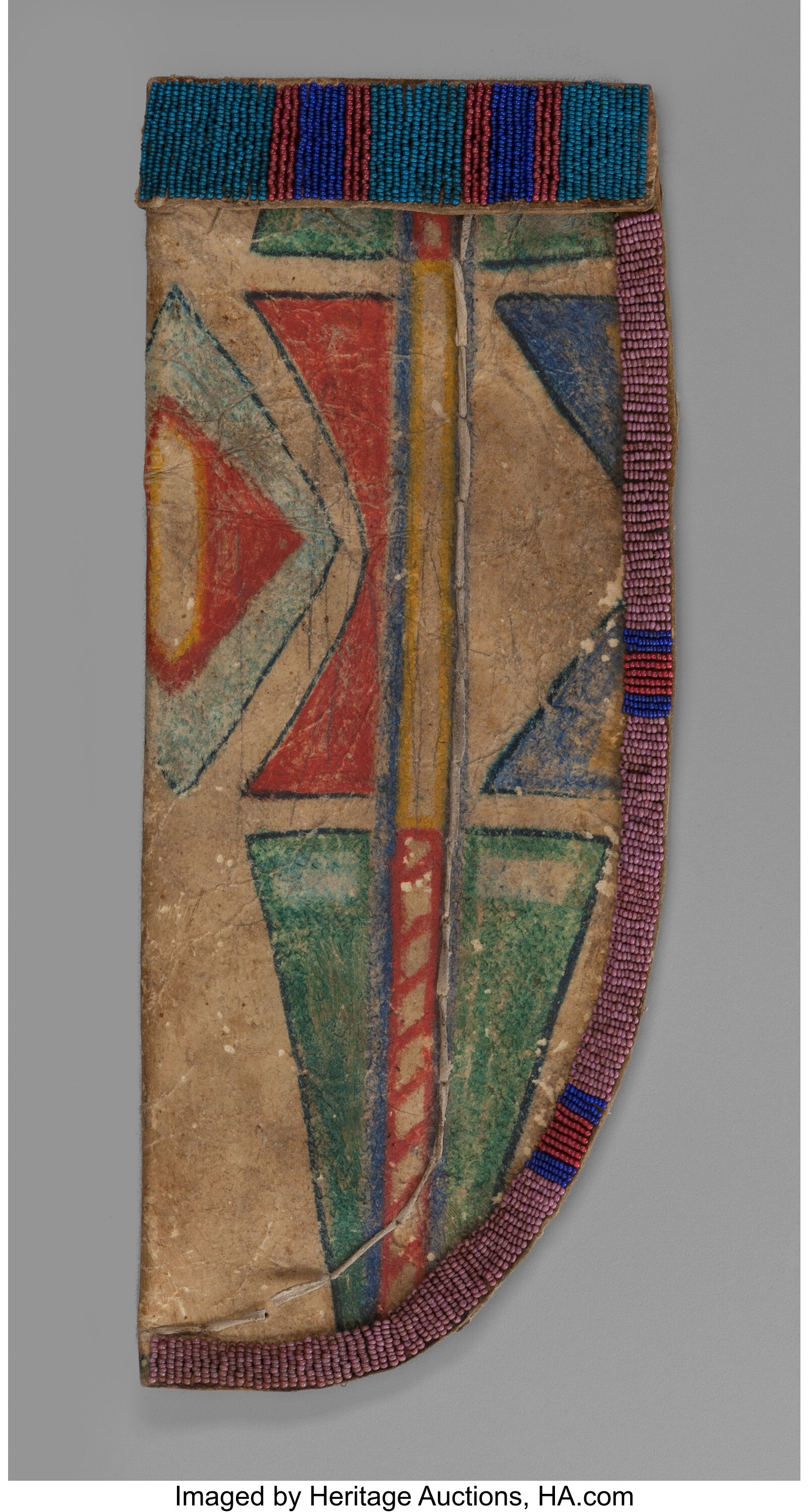 A Crow Painted Parfleche Knife Sheath. c. 1880... American Indian | Lot  #72156 | Heritage Auctions