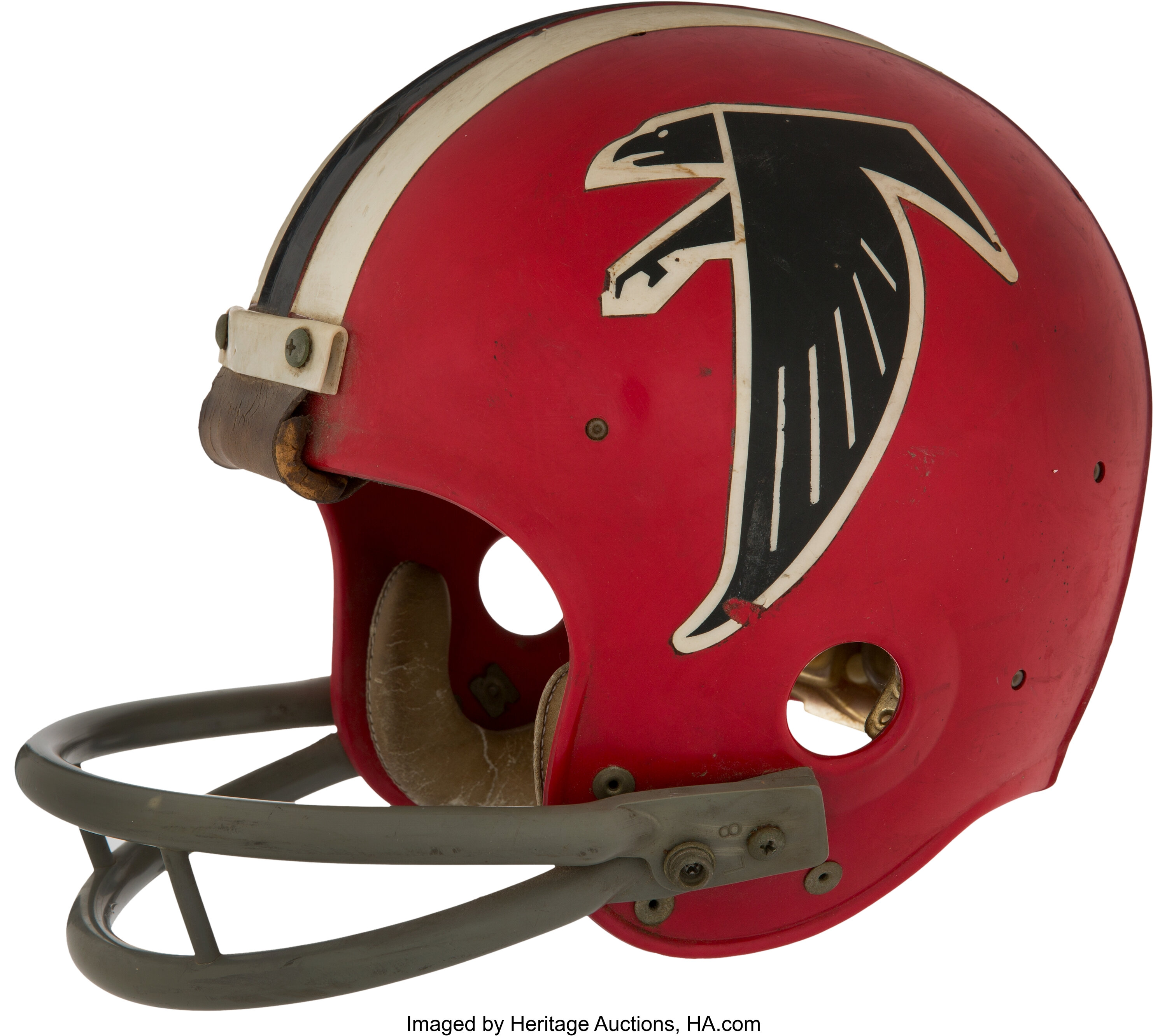 Vintage Official Atlanta Falcons Game Used Football Helmet Red