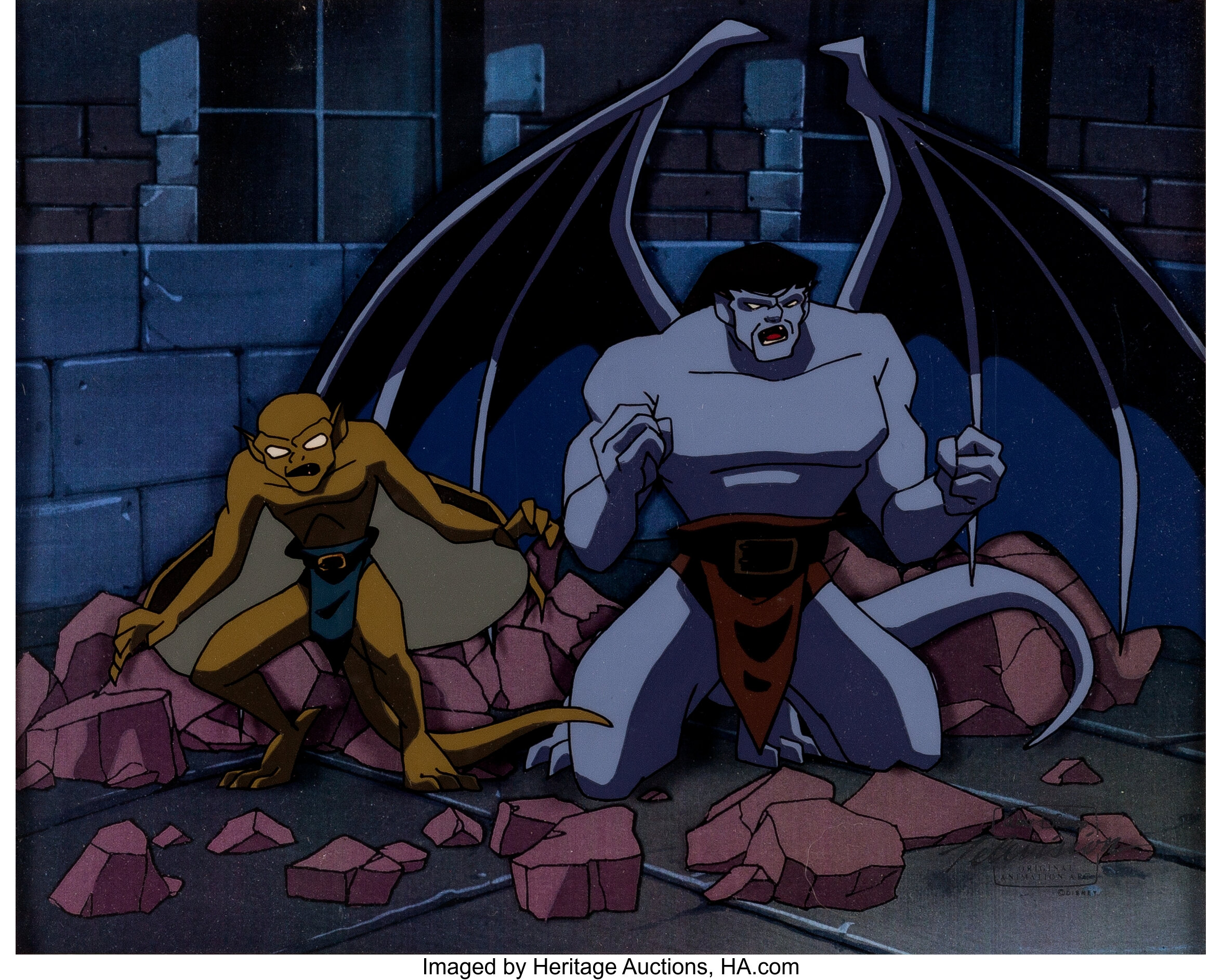 Gargoyles Lexington And Goliath Production Cel Walt Disney Lot