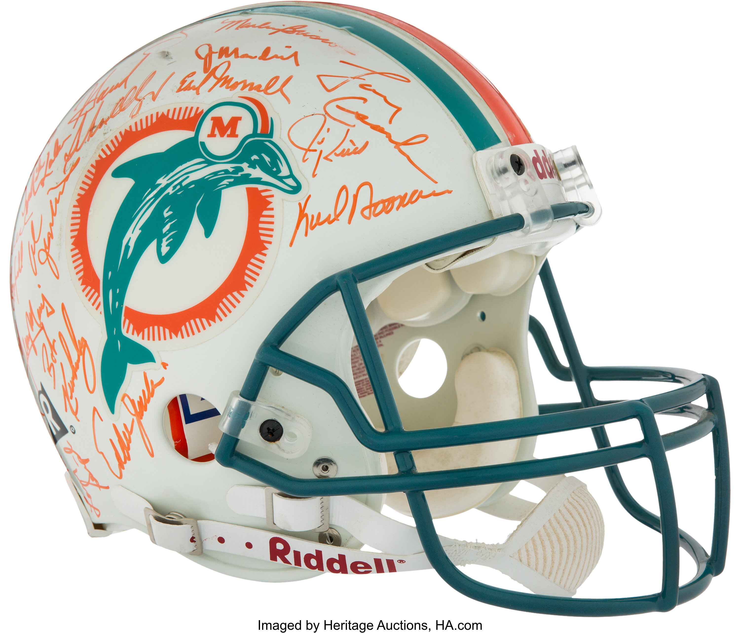 1972 MIAMI DOLPHINS UNDEFEATED TEAM SIGNED HELMET