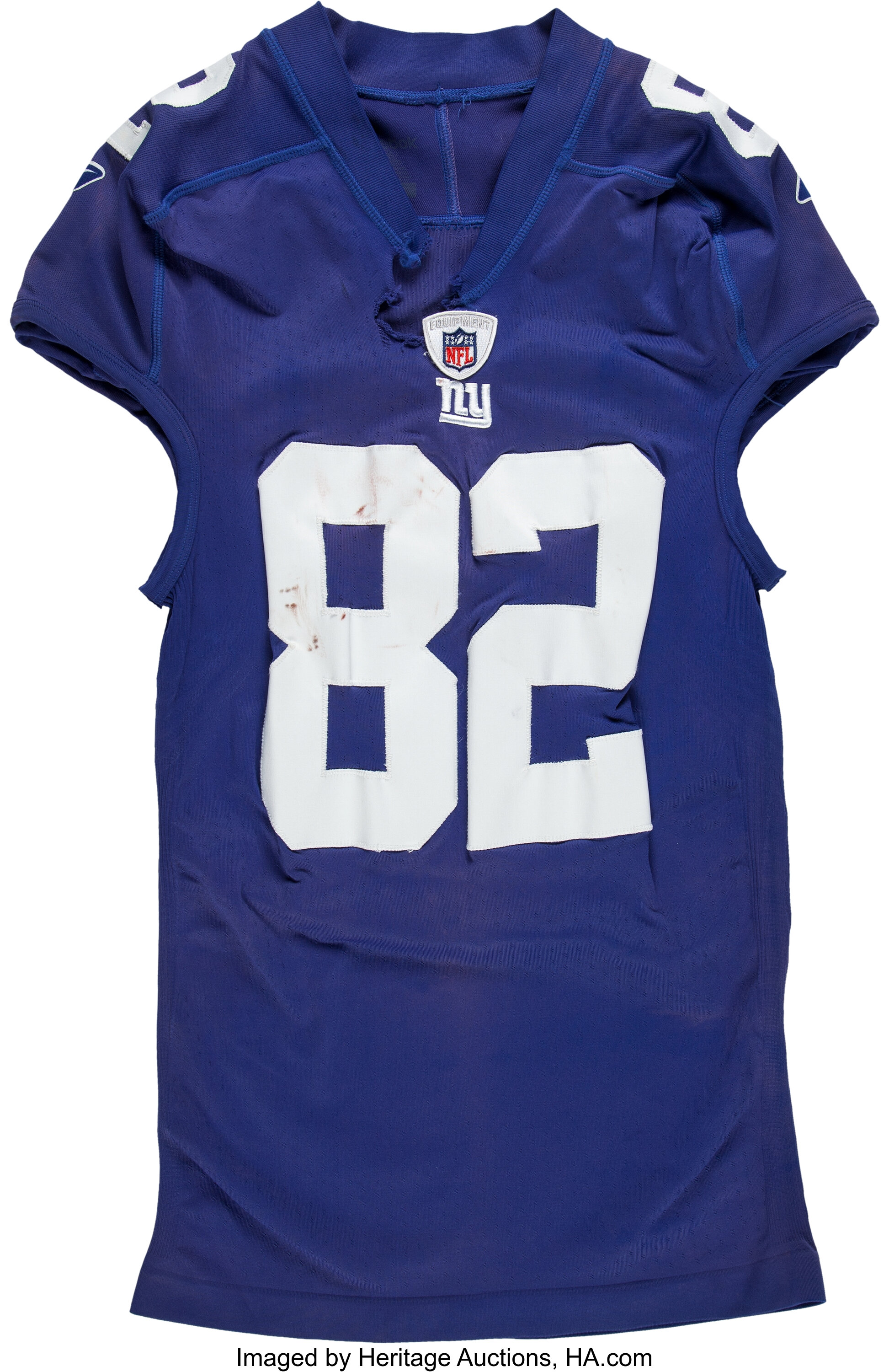 2009 Mario Manningham Game Worn New York Giants Jersey. Football, Lot  #14978