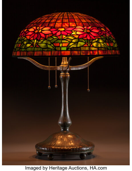 File:Lamp shade (poinsettia pattern), Louis Comfort Tiffany, Tiffany  Studios, 1914, leaded glass - Currier Museum of Art - Manchester, NH -  DSC07547.jpg - Wikipedia