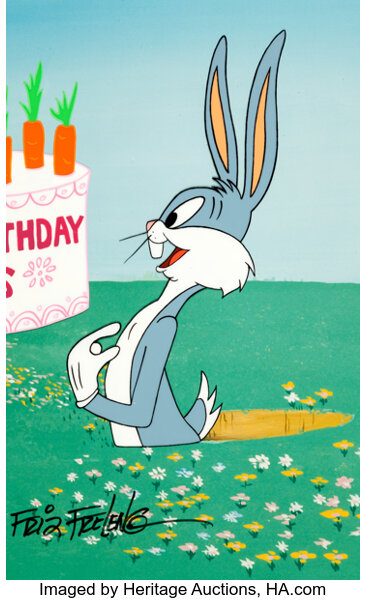 Happy Birthday Bugs Yosemite Sam and Bugs Bunny Signed