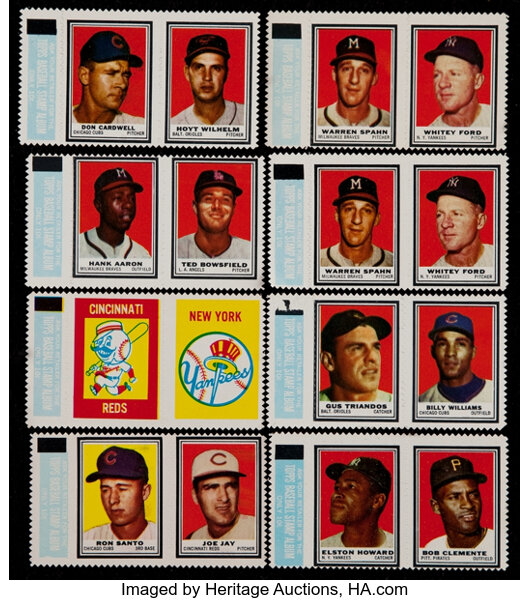 1962 Topps Baseball Stamp Panel Collection 34 Baseball Cards