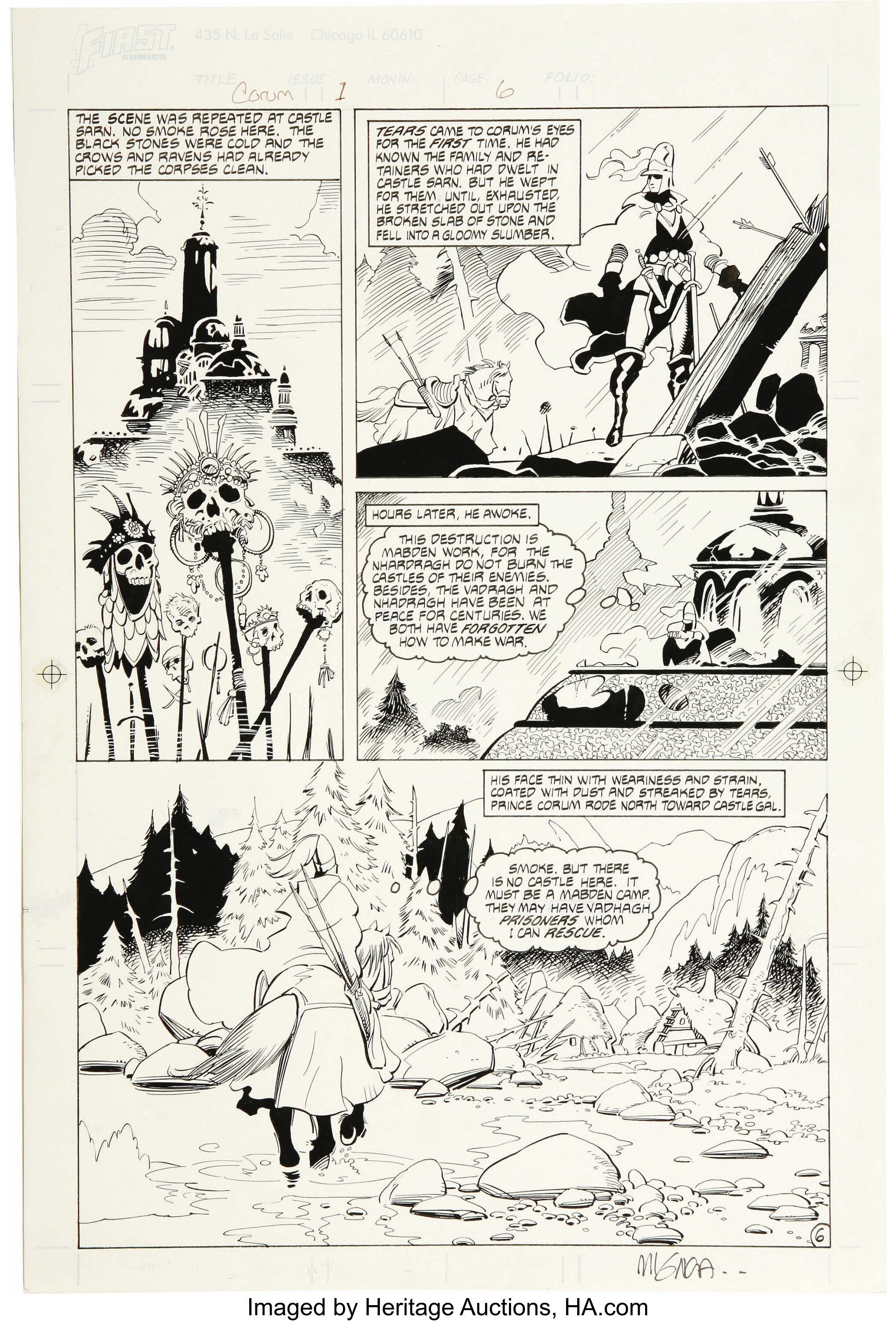 Mike Mignola and Rick Burchett The Chronicles of Corum 1 page