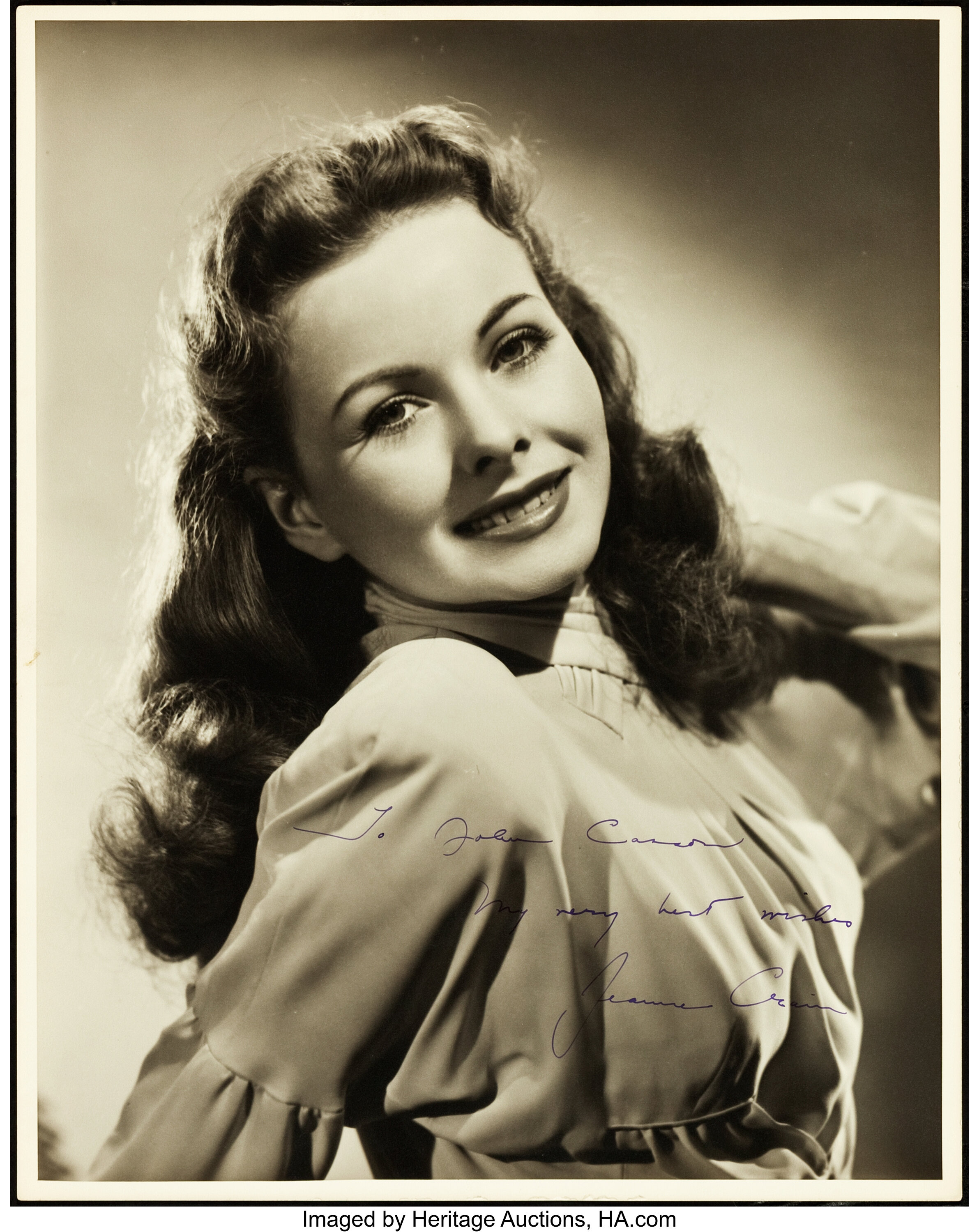 VINTAGE 8 X 10 PHOTOGRAPH FROM IRVING KLAWS ARCHIVES OF JEANNE CRAIN LOT #1 