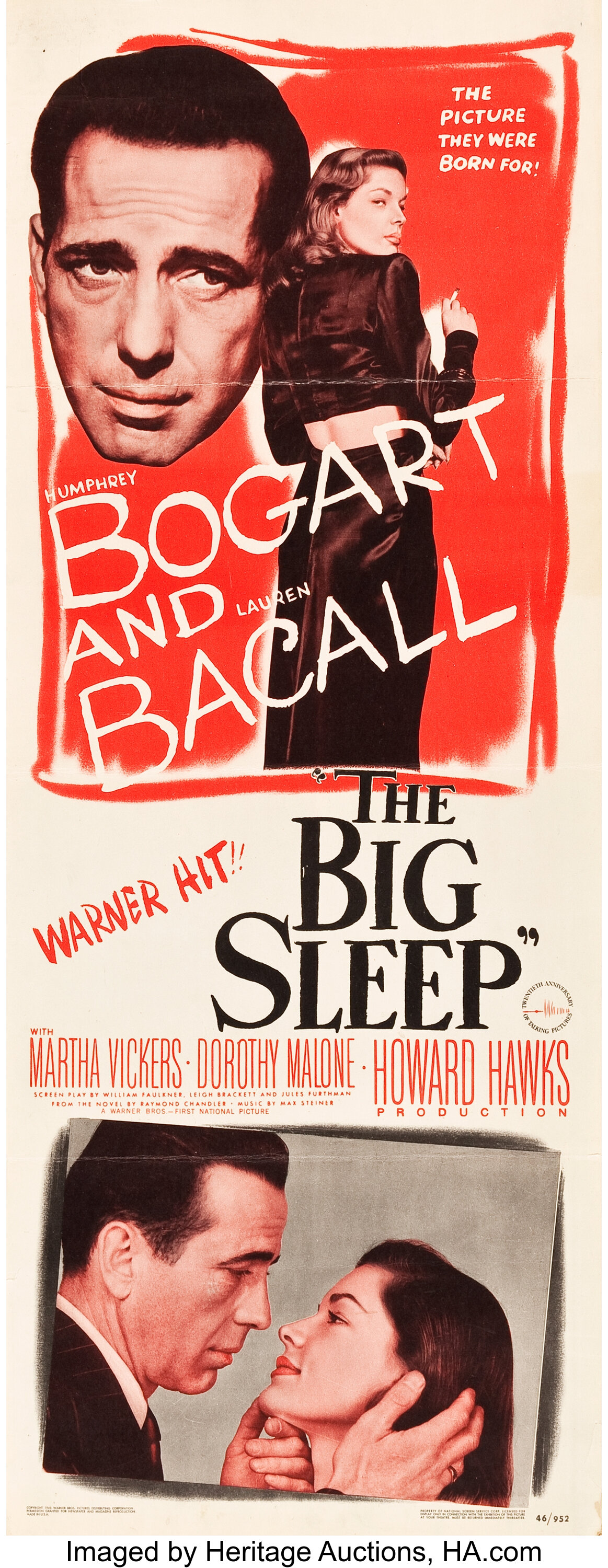 The Big Sleep (Warner Brothers, 1946). Insert (14" X 36").. Lot