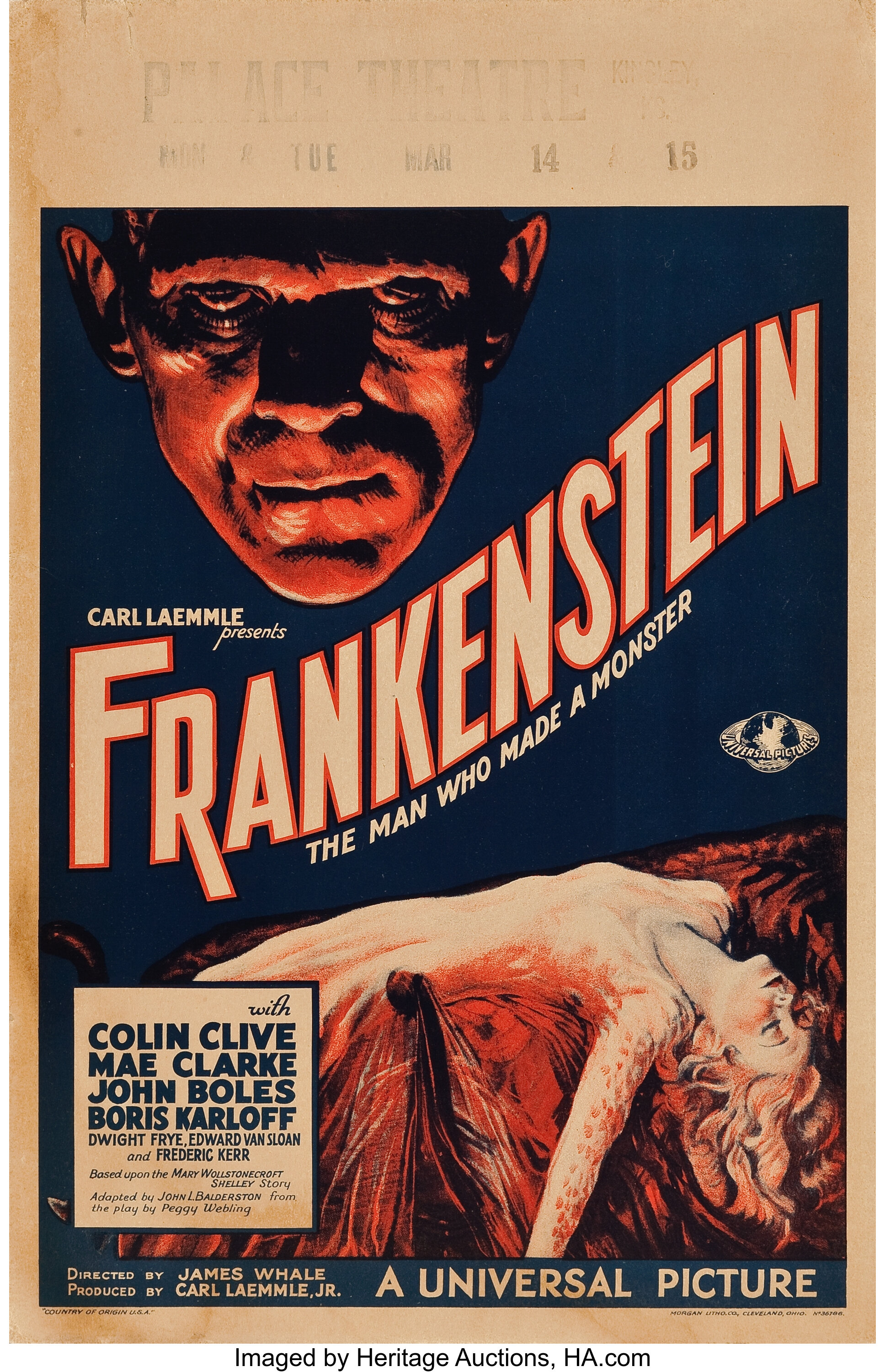 Frankenstein (Universal, 1931). Window Card (14