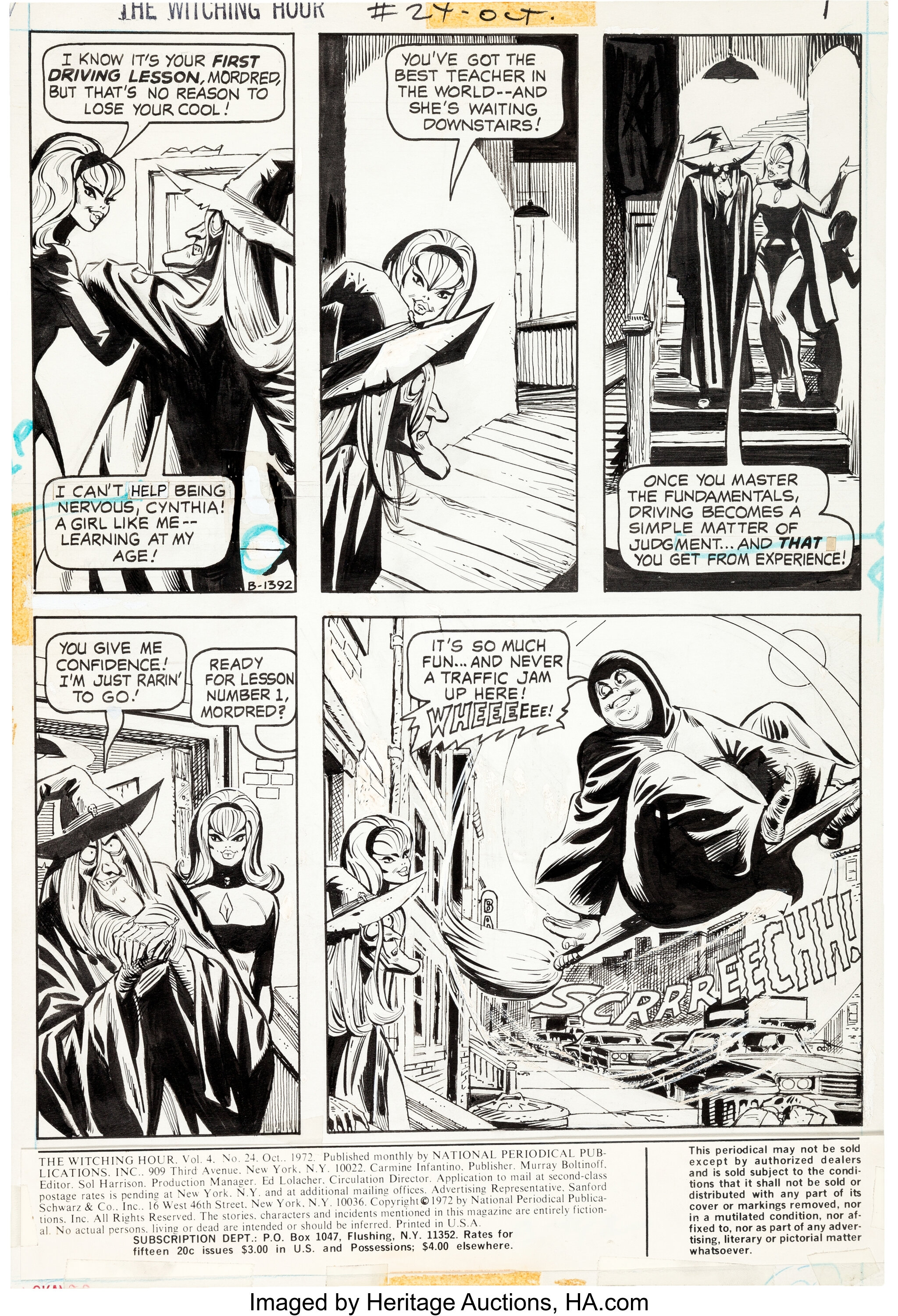 John Calnan The Witching Hour 24 Page 1 Original Art Dc 1972 Lot Heritage Auctions