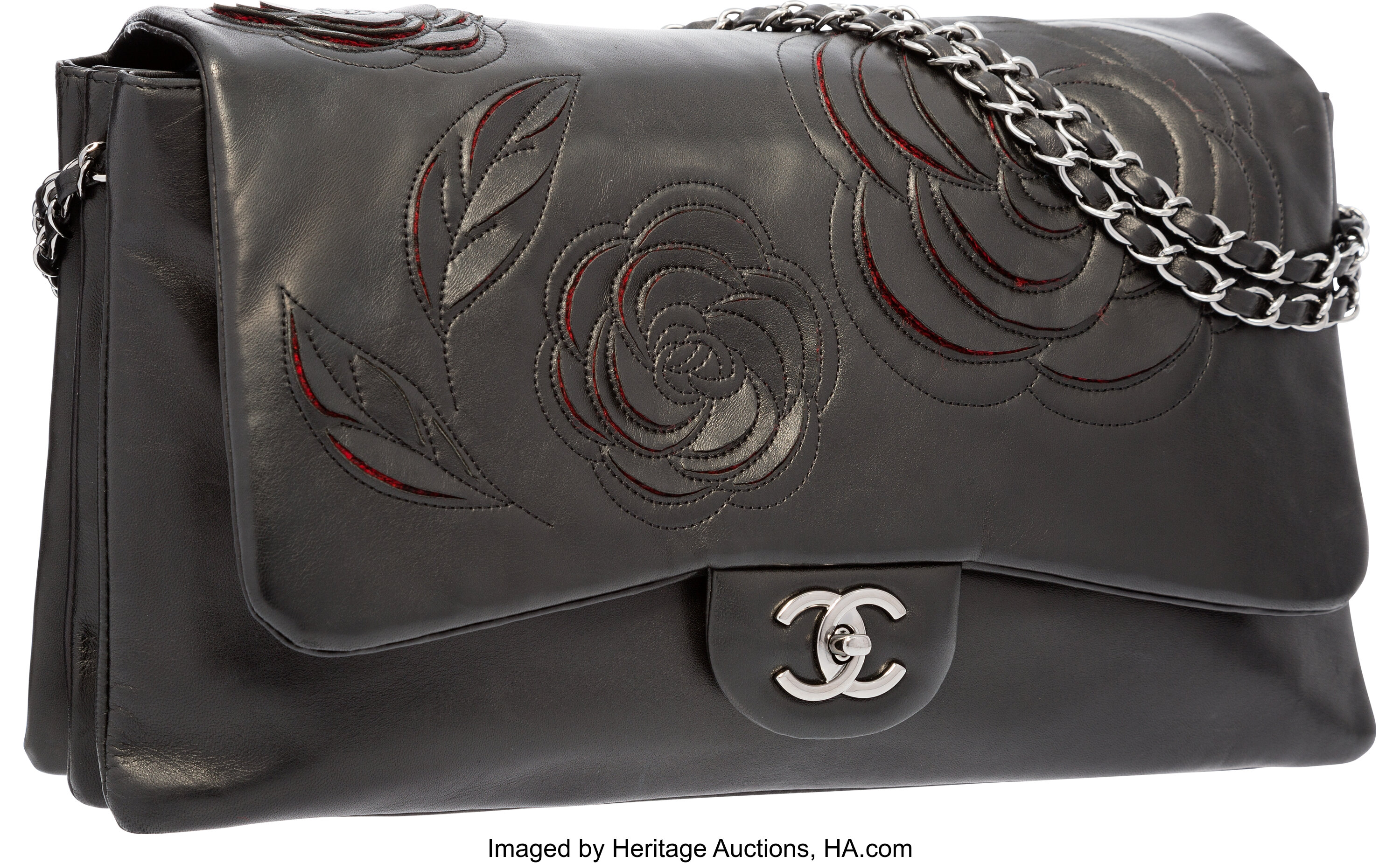 Chanel 2005-2006 Camellia Handbag Black Velvet