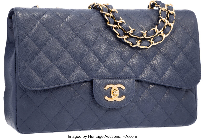 Chanel Cobalt Blue Quilted Lambskin Leather Jumbo Single Flap Bag