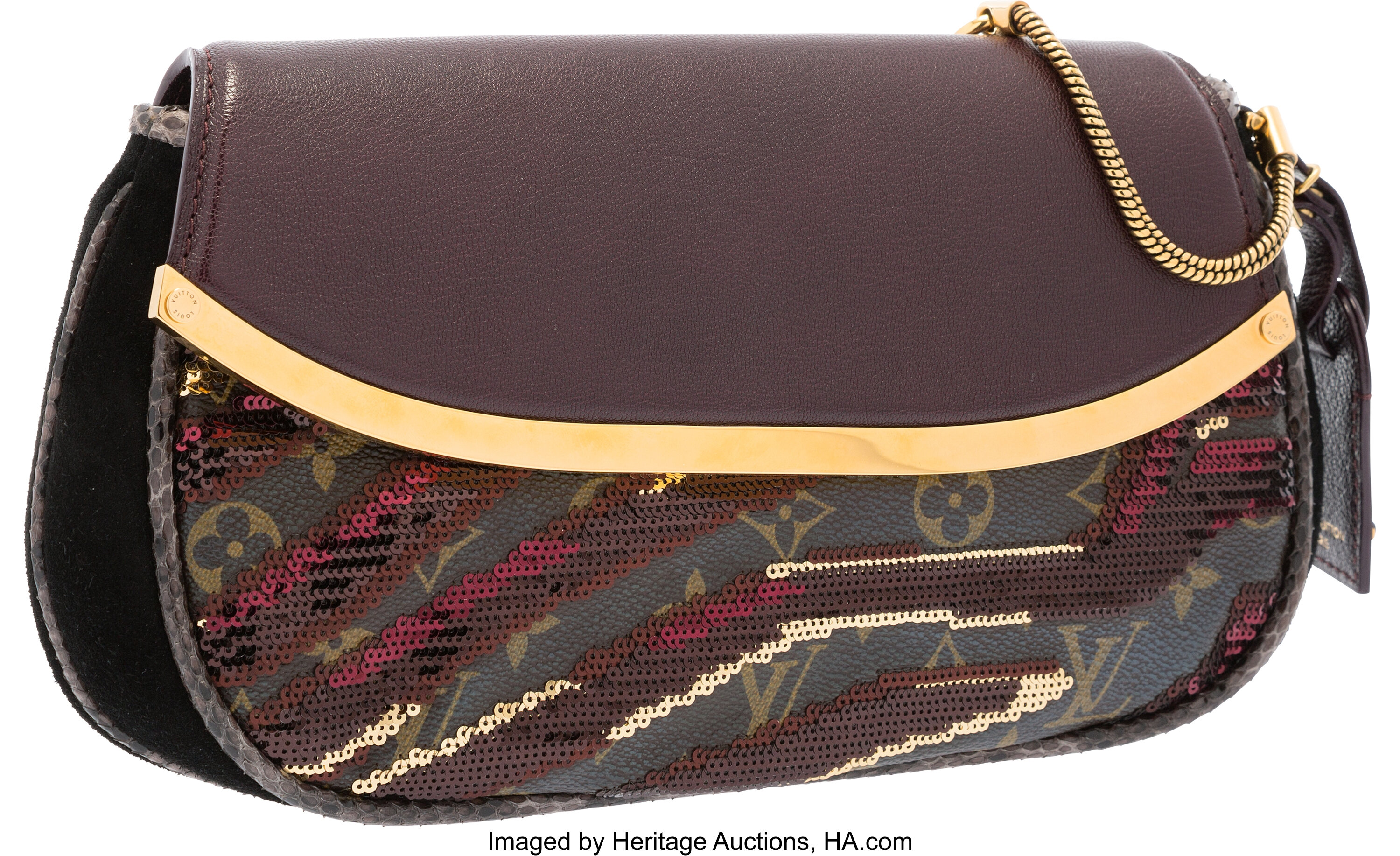 Sold at Auction: Louis Vuitton, AN EXOTIC BLACK PYTHON LOUIS