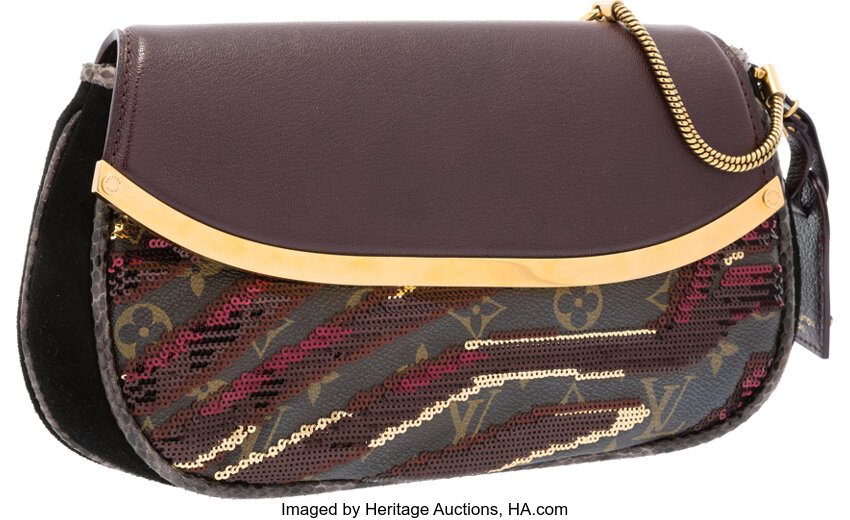 Louis Vuitton Gray Python, Bordeaux Suhali Leather & Sequin Classic, Lot  #58328