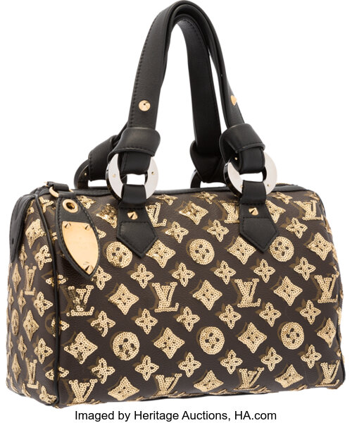 Louis Vuitton Sequin Monogram Bag. This tote features tall black