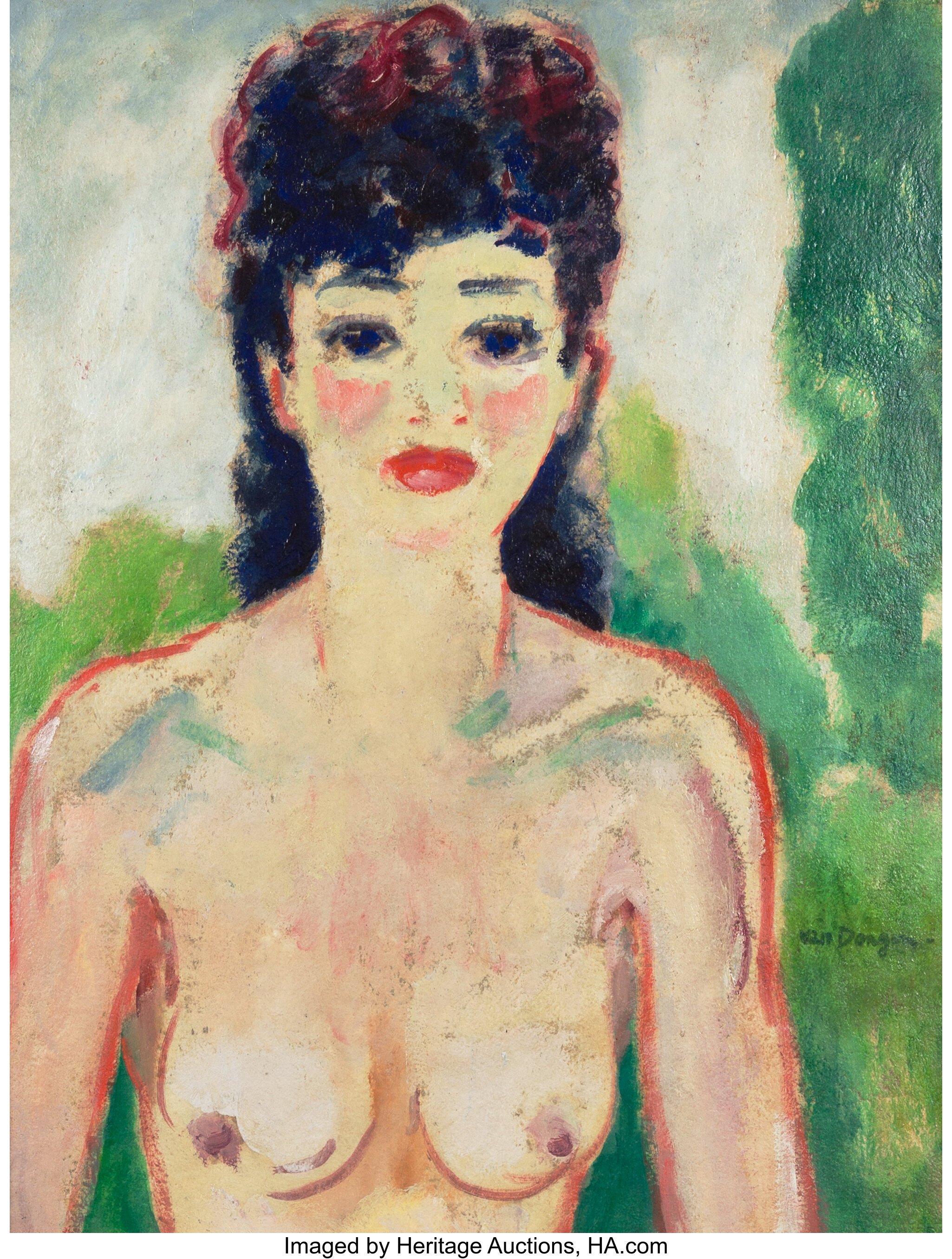 Kees van Dongen (Dutch, 1877-1968). Femme au buste nu, circa 1920