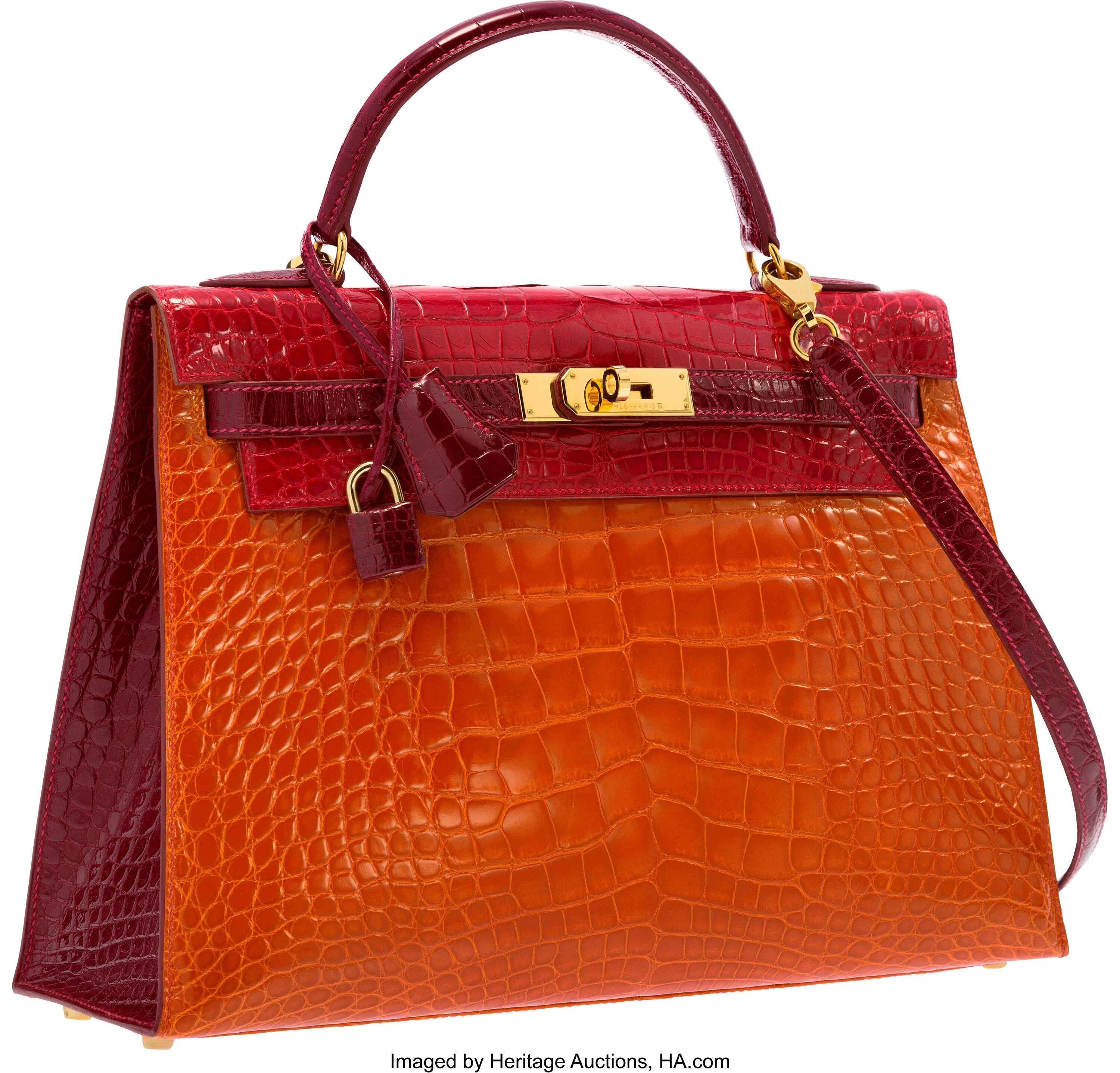 Hermes Special Order 32cm Shiny Rouge H, Graphite 