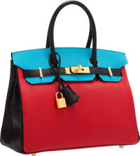 Hermes 30cm Rouge Casaque Togo Leather Birkin Bag with Palladium