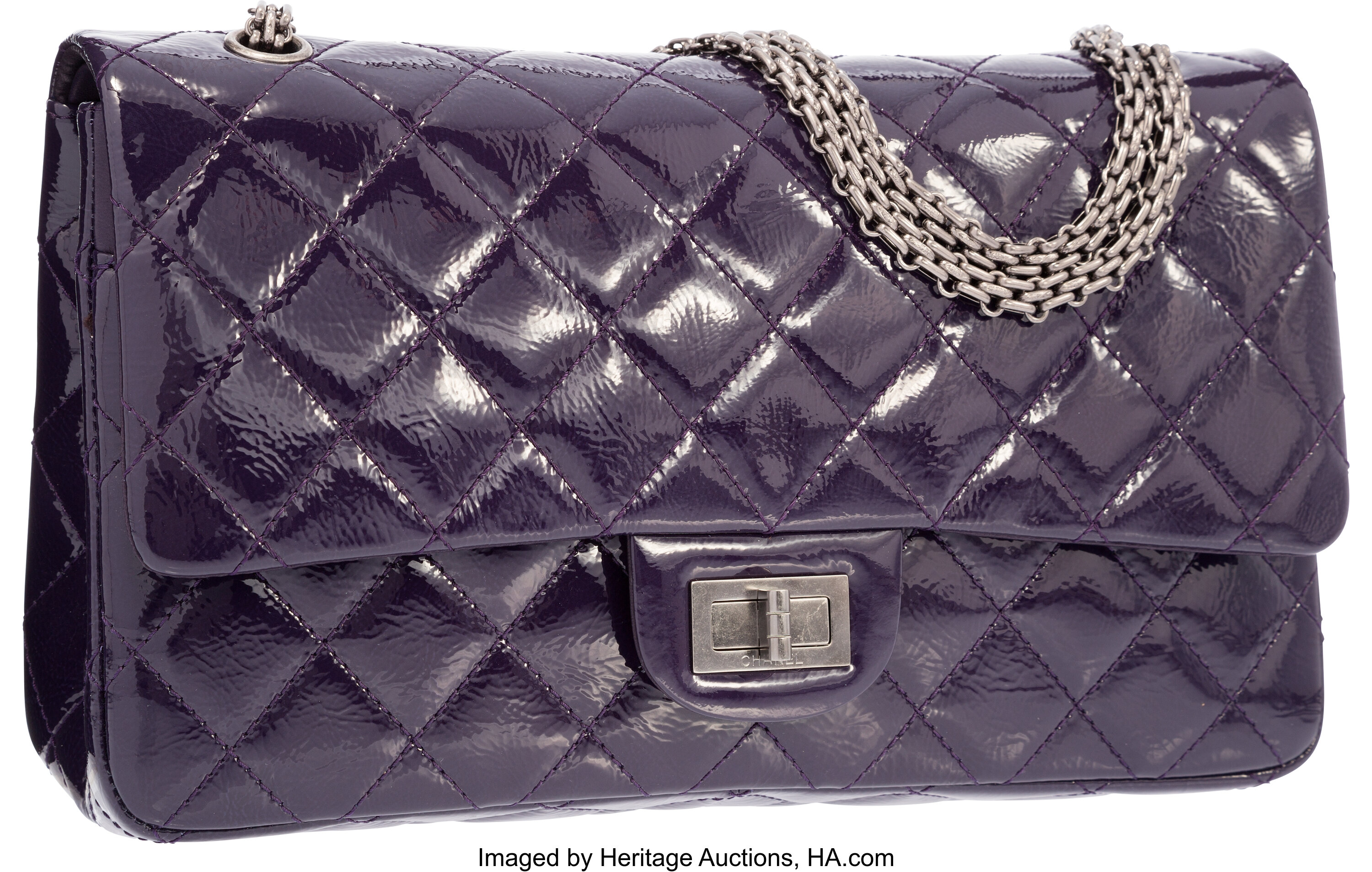 Chanel Metallic Gun Metal Quilted Leather Reissue 2.55 Camera Bag Chanel