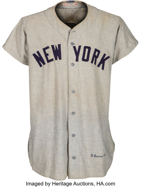 Yogi Berra New York Yankees Mitchell & Ness Throwback 1951 Authentic Jersey  - Cream/Navy