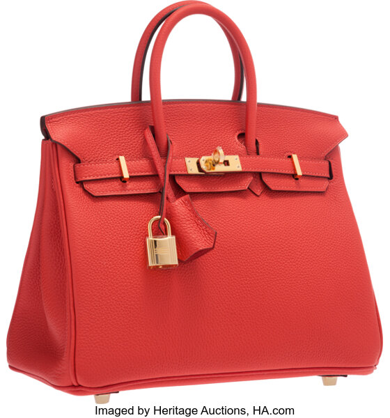 Hermes Birkin Bag Togo Leather Gold Hardware In Red