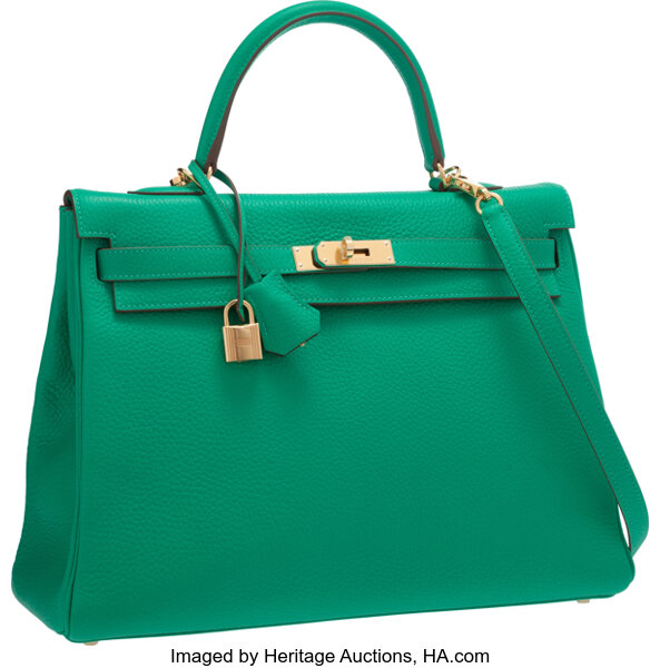Hermes Vert Chartreuse Togo Retourne Kelly Bag 35 – The Closet
