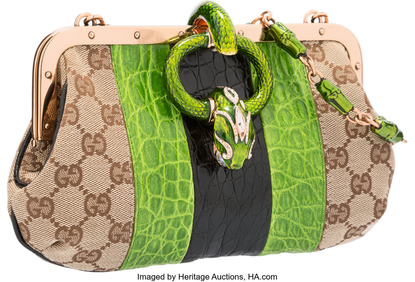 Gucci Plum Crocodile Medium Ophidia Chain Shoulder Bag Gold Hardware  Available For Immediate Sale At Sotheby's