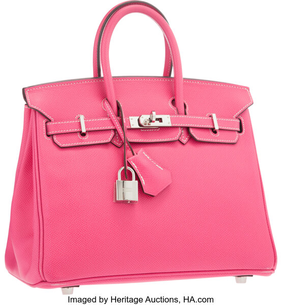 Hermes Birkin 25cm Rose Tyrien Epsom Leather Palladium Hardware