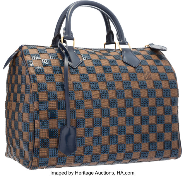 louis vuitton blue checkered bag