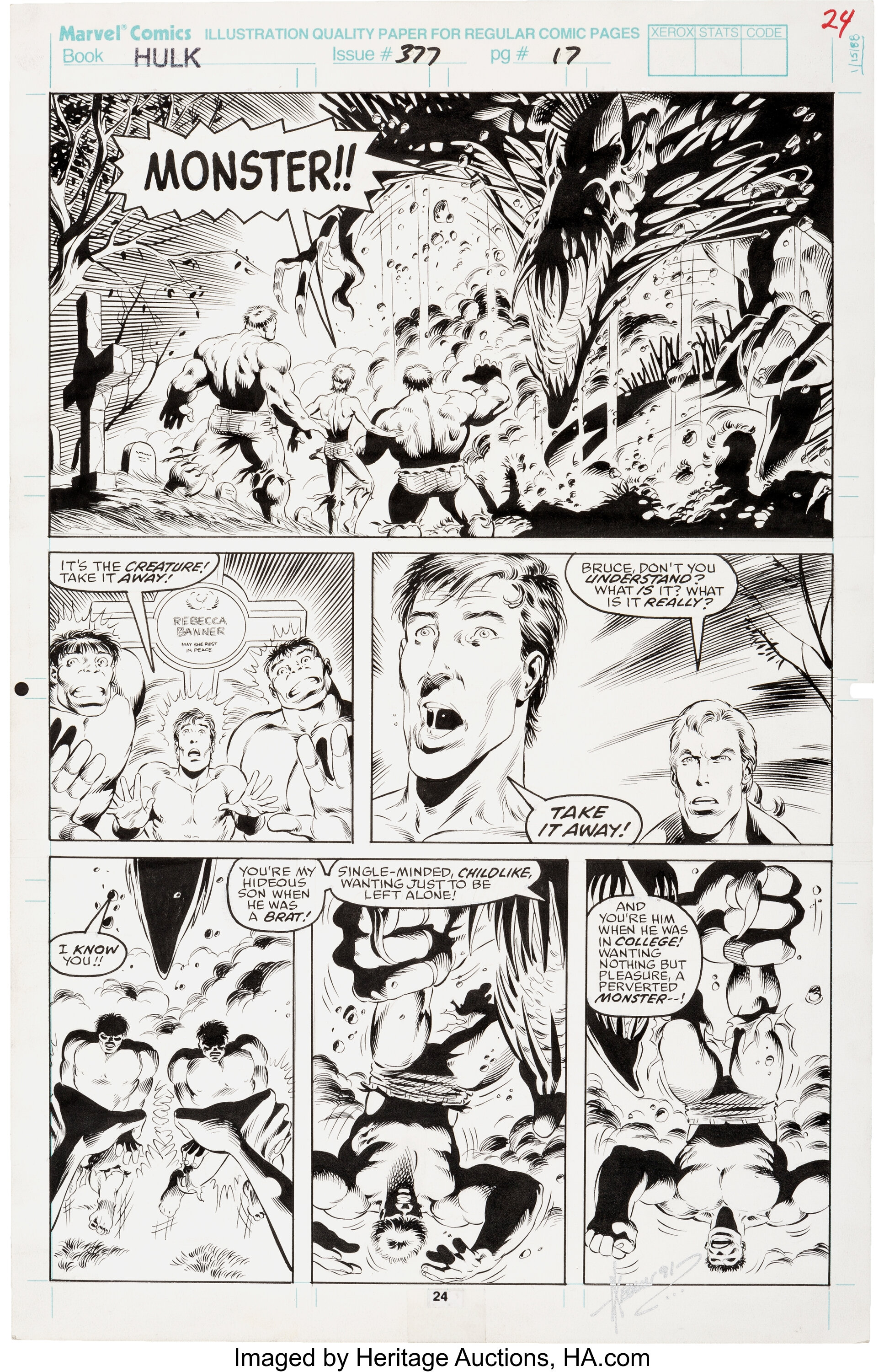 Dale Keown And Bob Mcleod Incredible Hulk 377 Page 17 Original Art Lot 194 Heritage Auctions