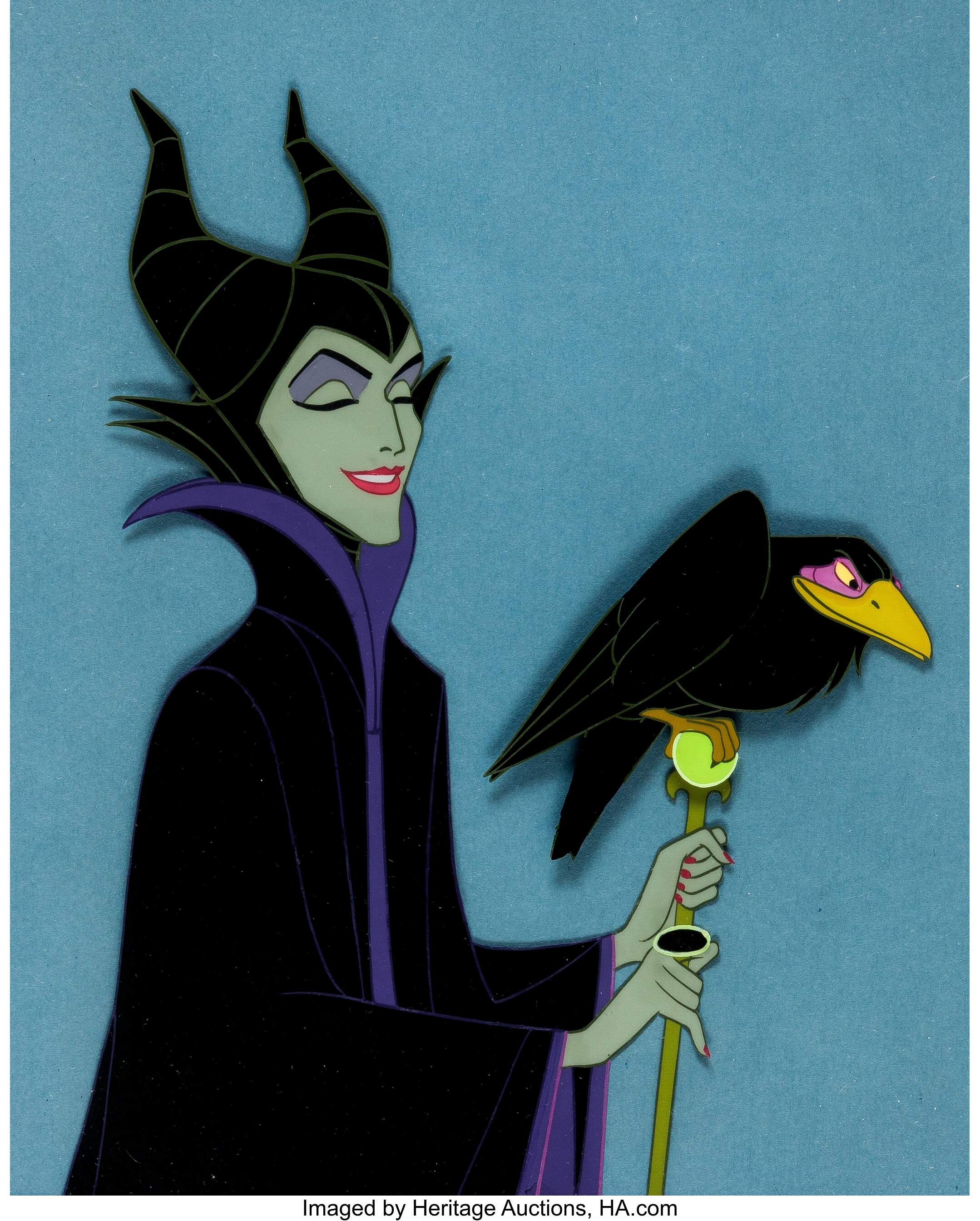 Sleeping Beauty Maleficent and Diablo Production Cel (Walt Disney,, Lot  #96209