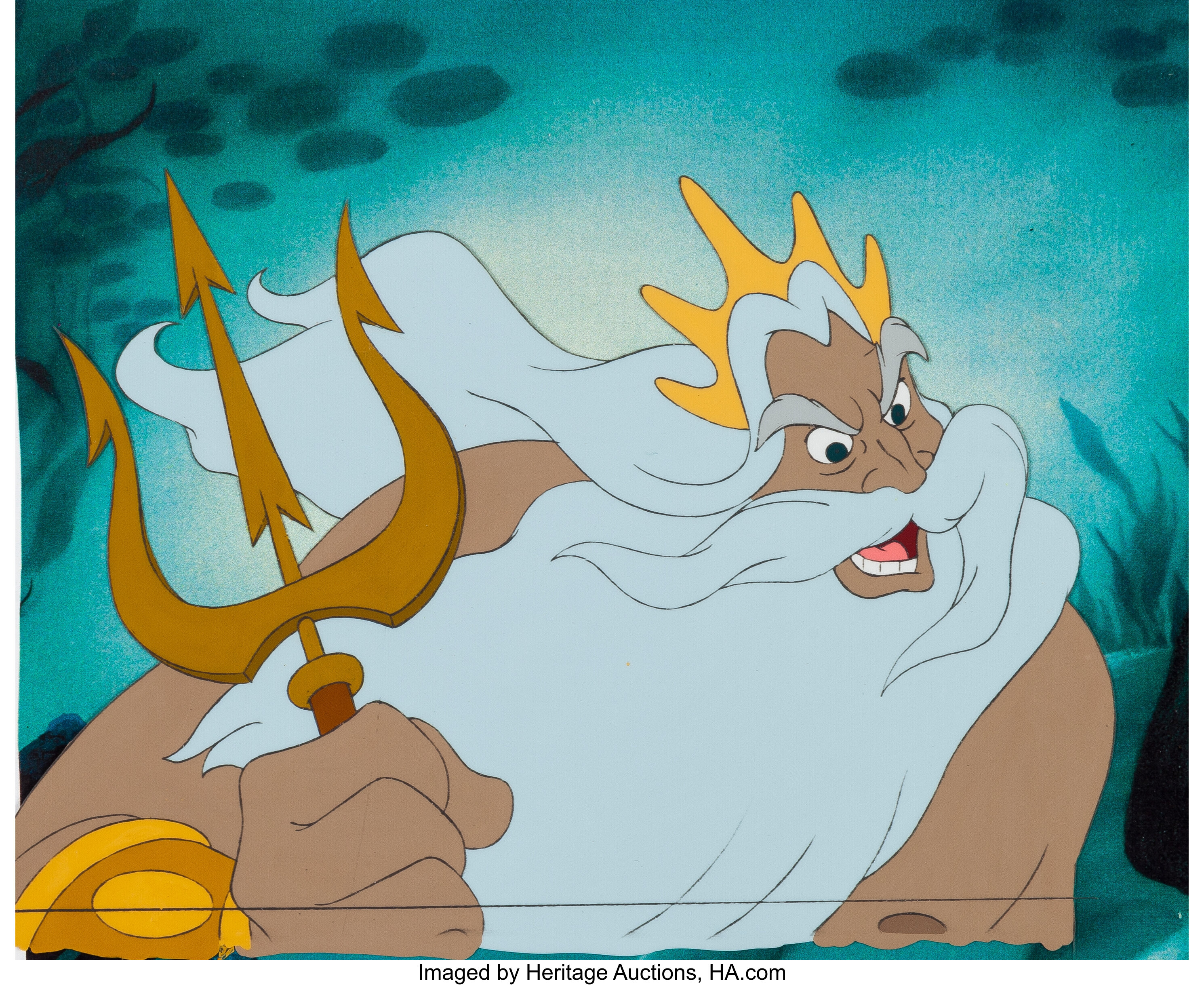 The Little Mermaid King Triton Production Cel Walt Disney