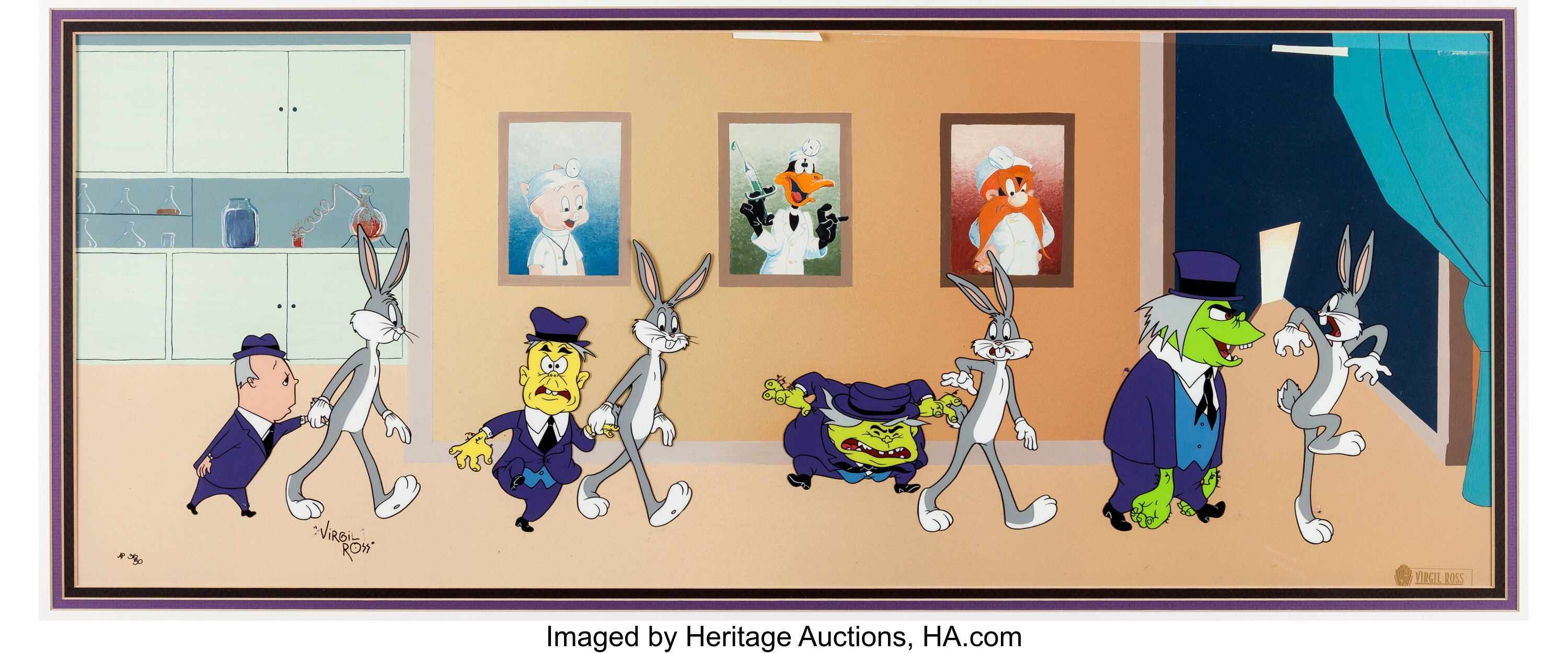 Warner Bros. HOME RUN HARE New York Yankees LE Cel Painting Signed