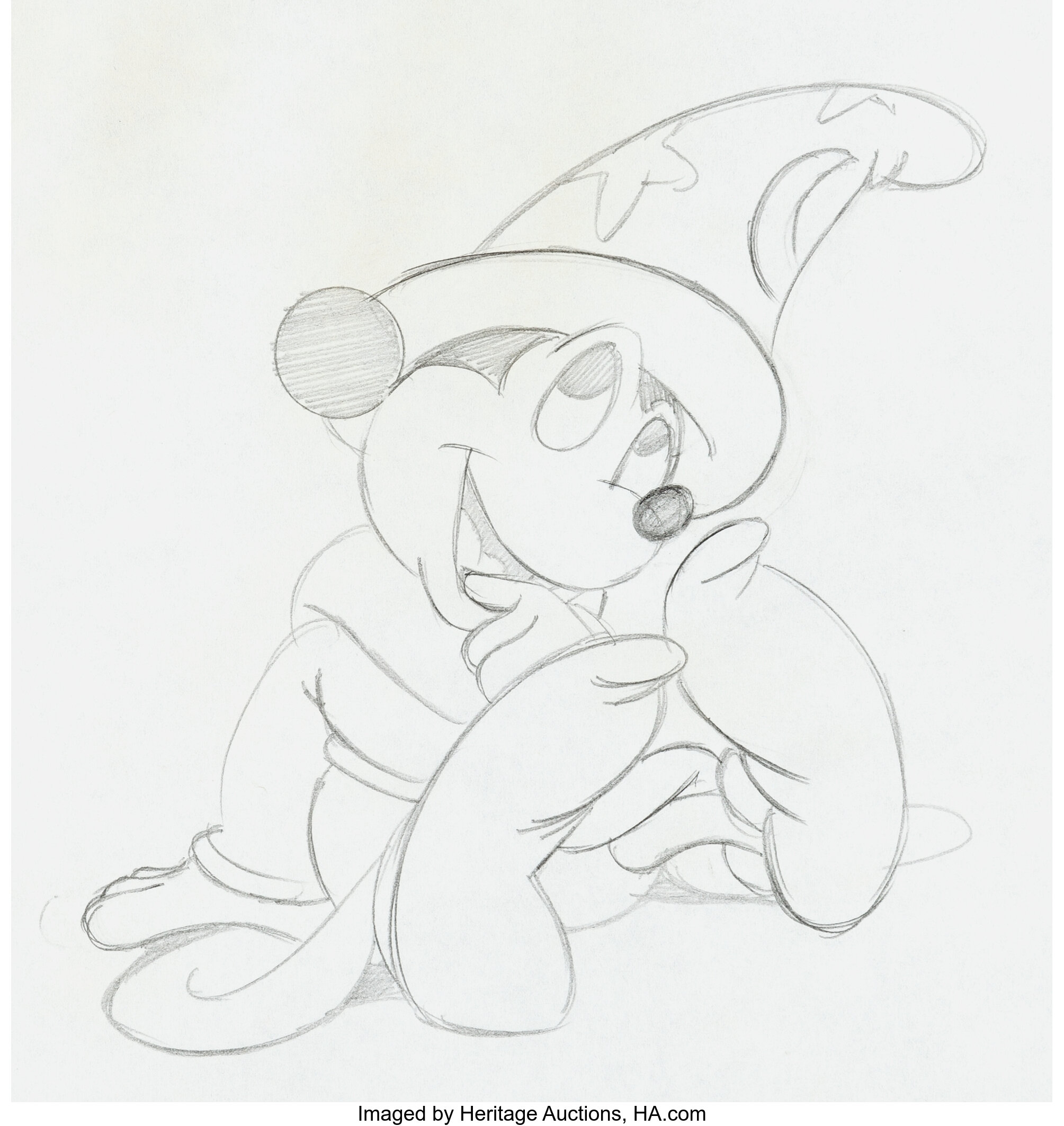 Topper Helmers - Mickey Mouse Sorcerer's Apprentice Pencil Sketch | Lot ...