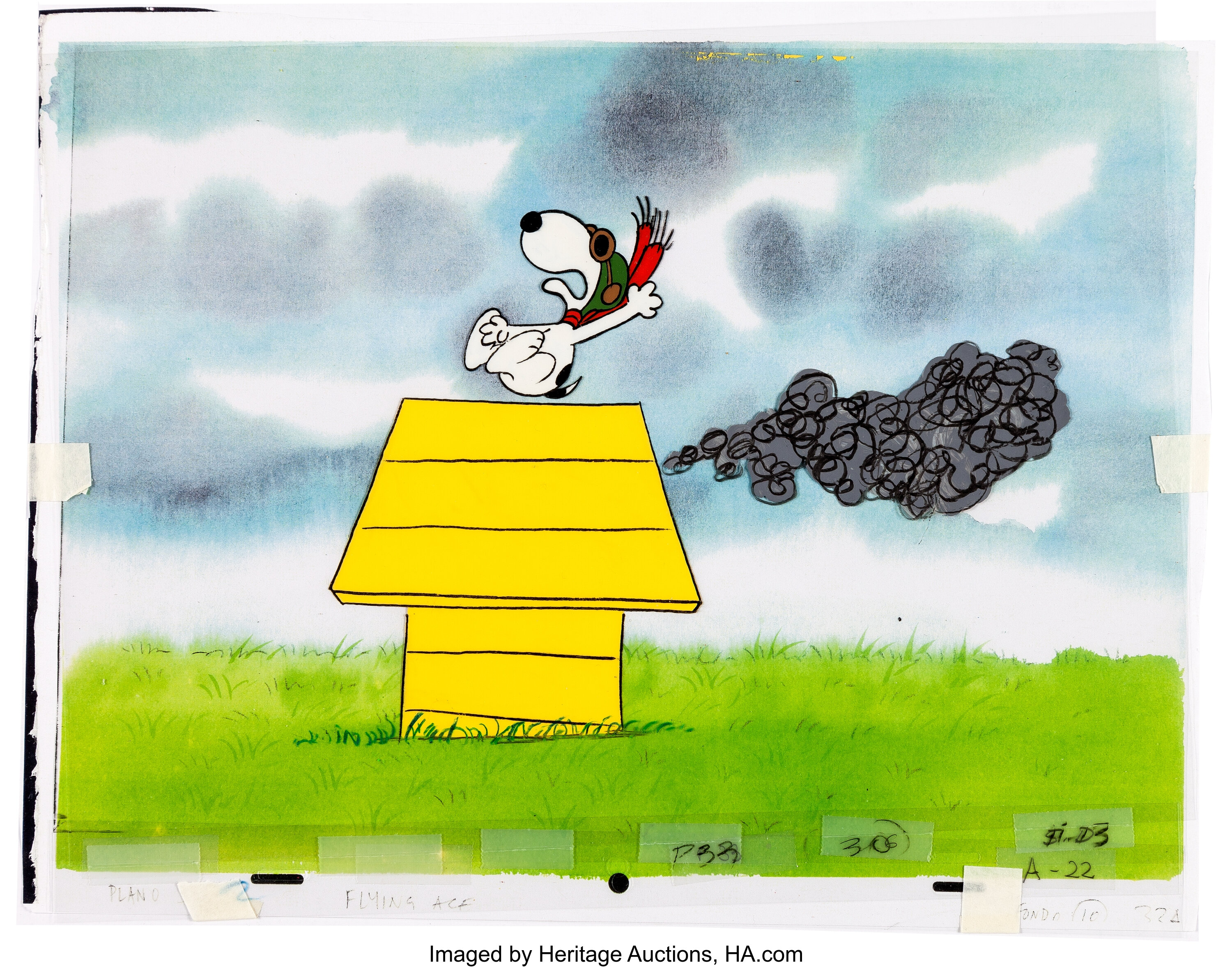 Charlie Brown and Snoopy Show Baseball Scene Production Cel Setup, Lot  #97314