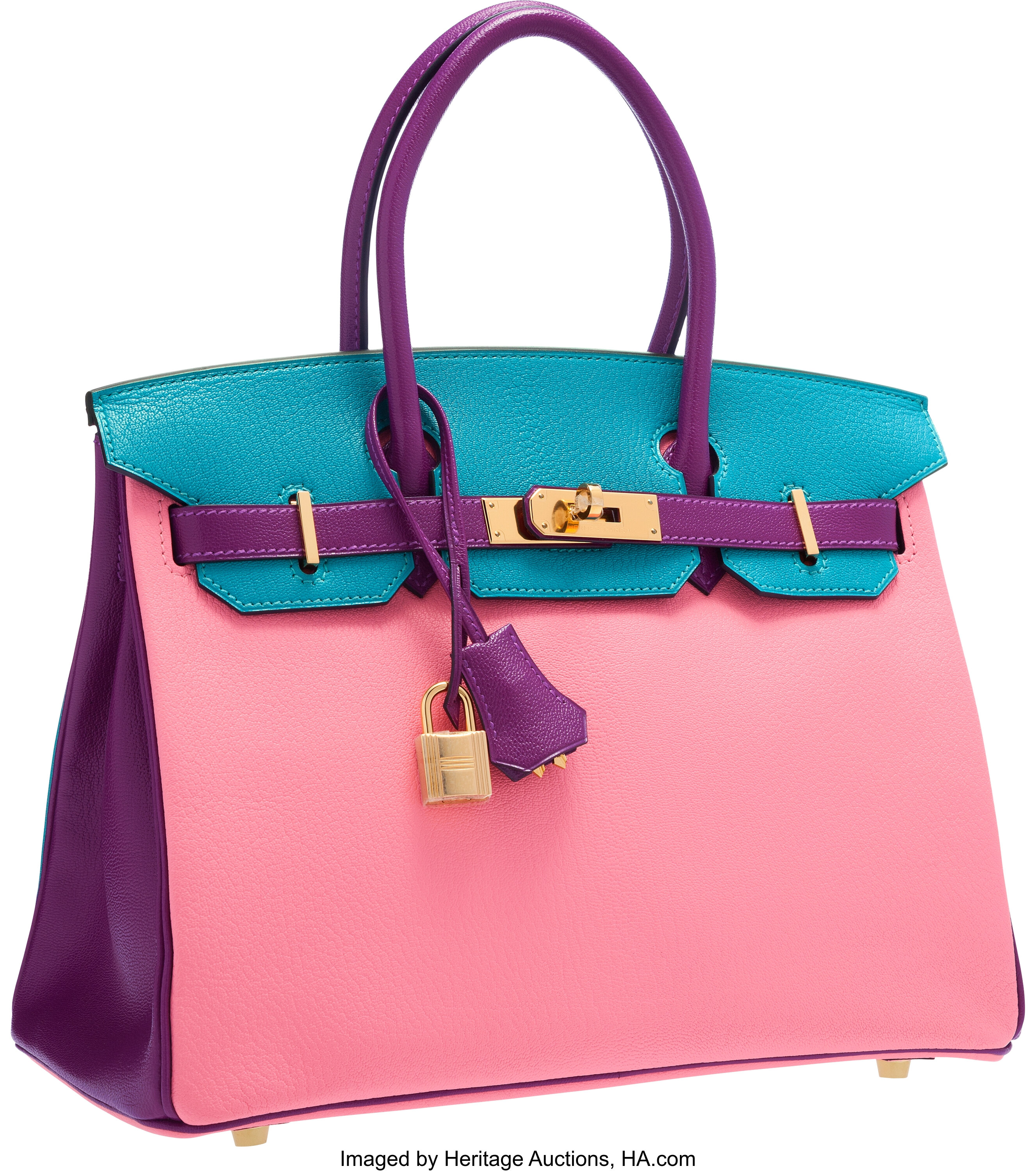 Sold at Auction: Hermes Kelly Handbag Anemone Swift with Palladium Hardware 25  Purple