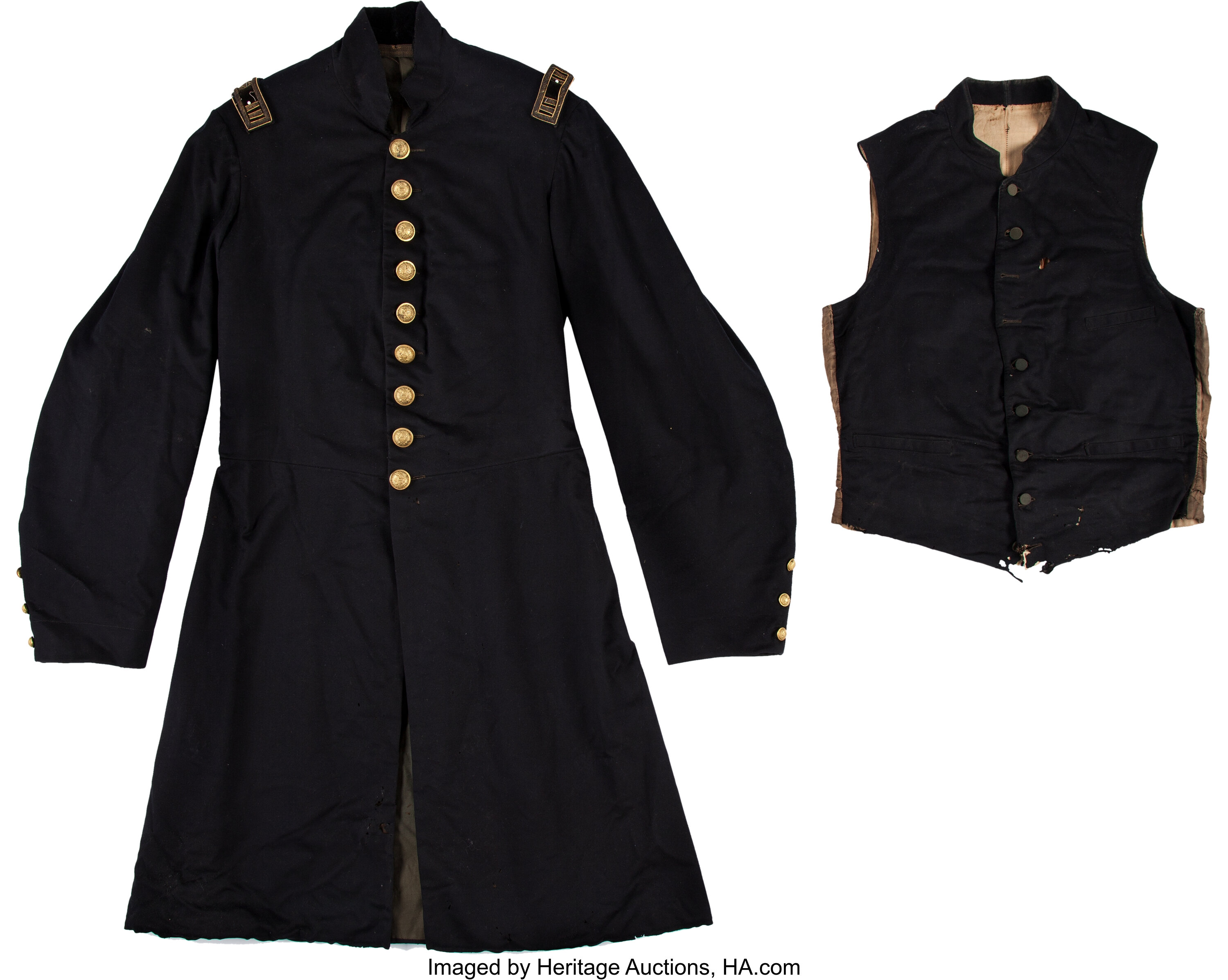 Civil War Union Staff Captain's Frock Coat and Vest. ... Military ...