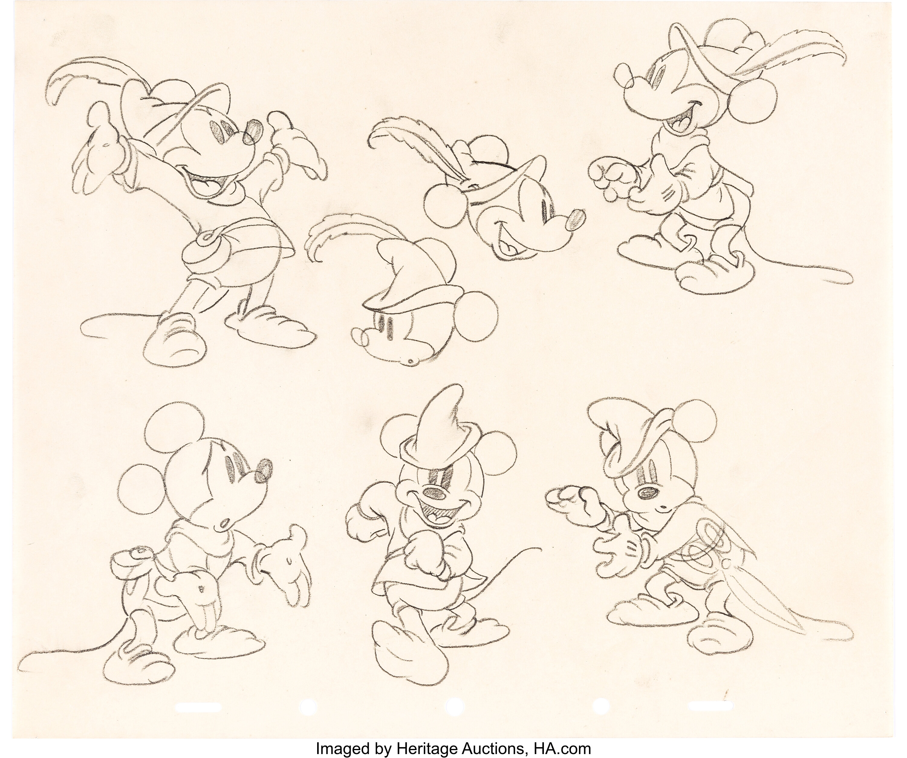 Mickey Mouse The Brave Little Tailor Original Model Sheet Art Group 