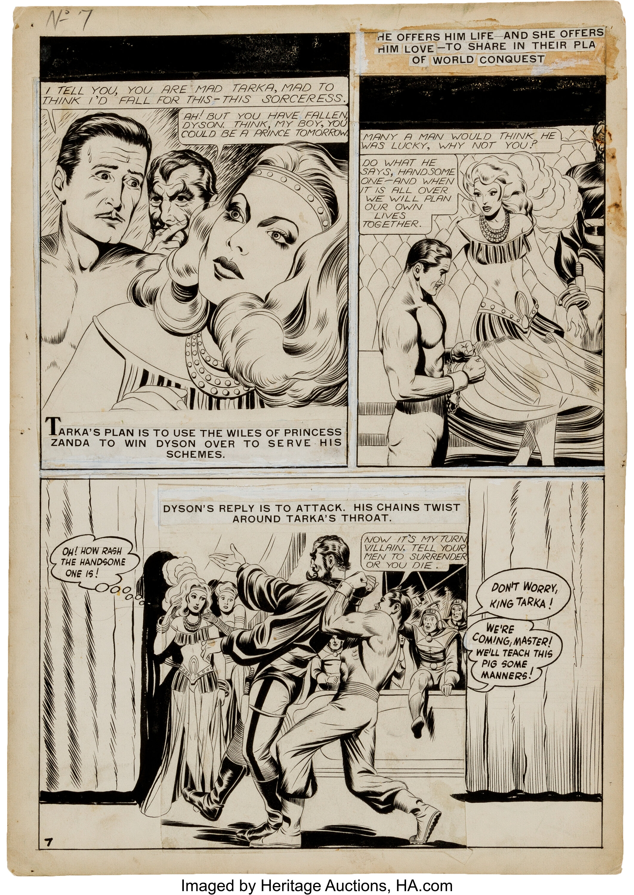 Stanley Pitt Silver Star Page 7 Original Art (c. 1940-50s). ... | Lot ...