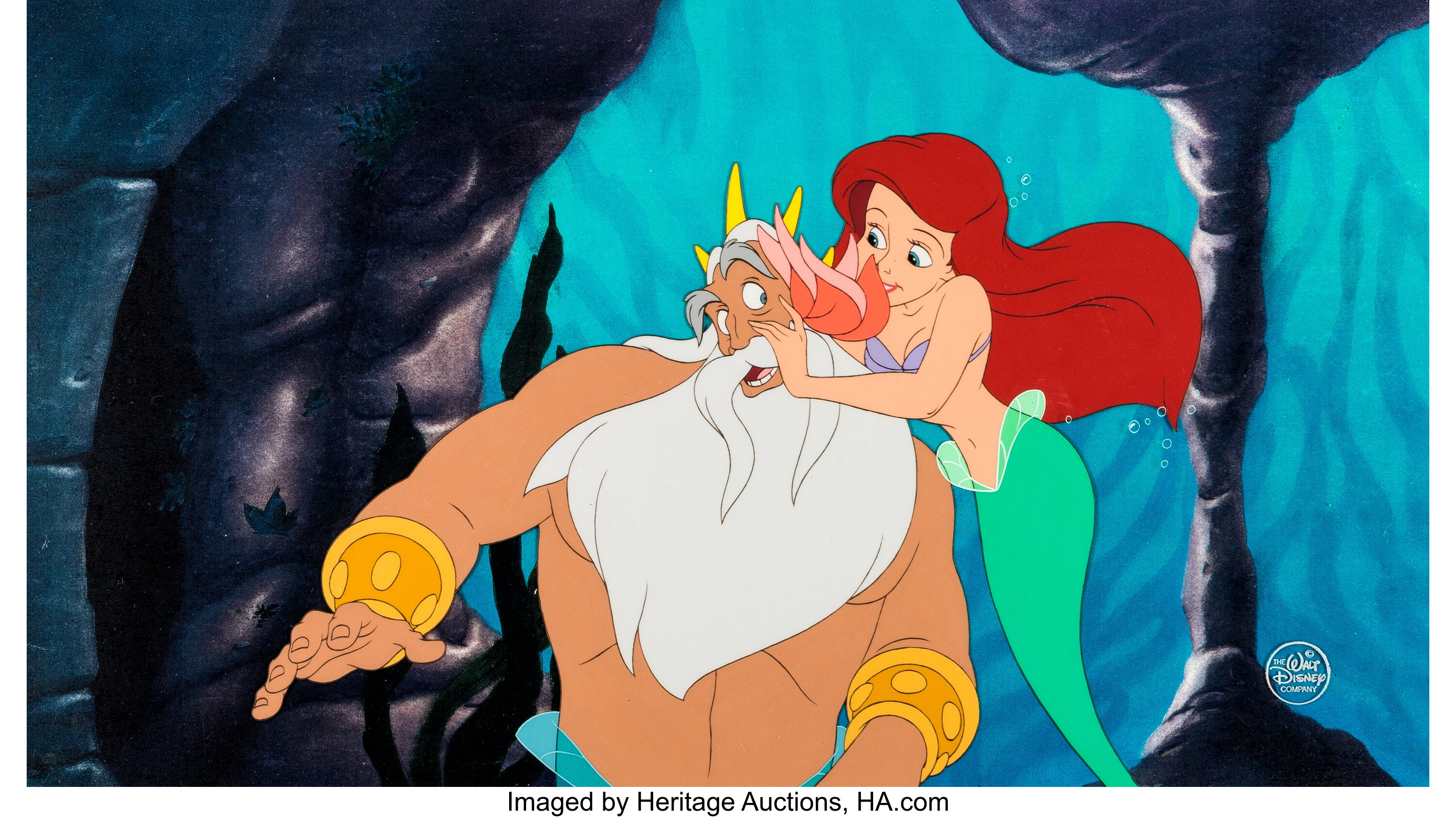 The Little Mermaid Ariel And King Triton Production Cel Setup Walt Lot Heritage Auctions