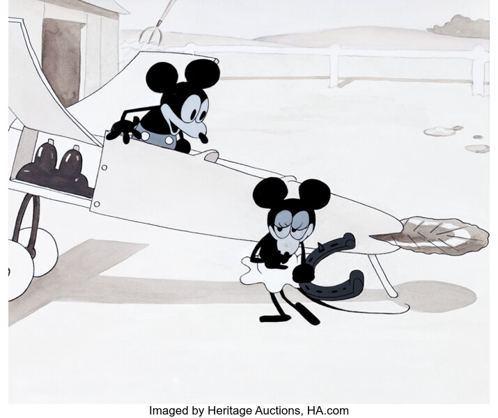 Plane Crazy Mickey and Minnie Mouse Publicity Cel (Walt Disney