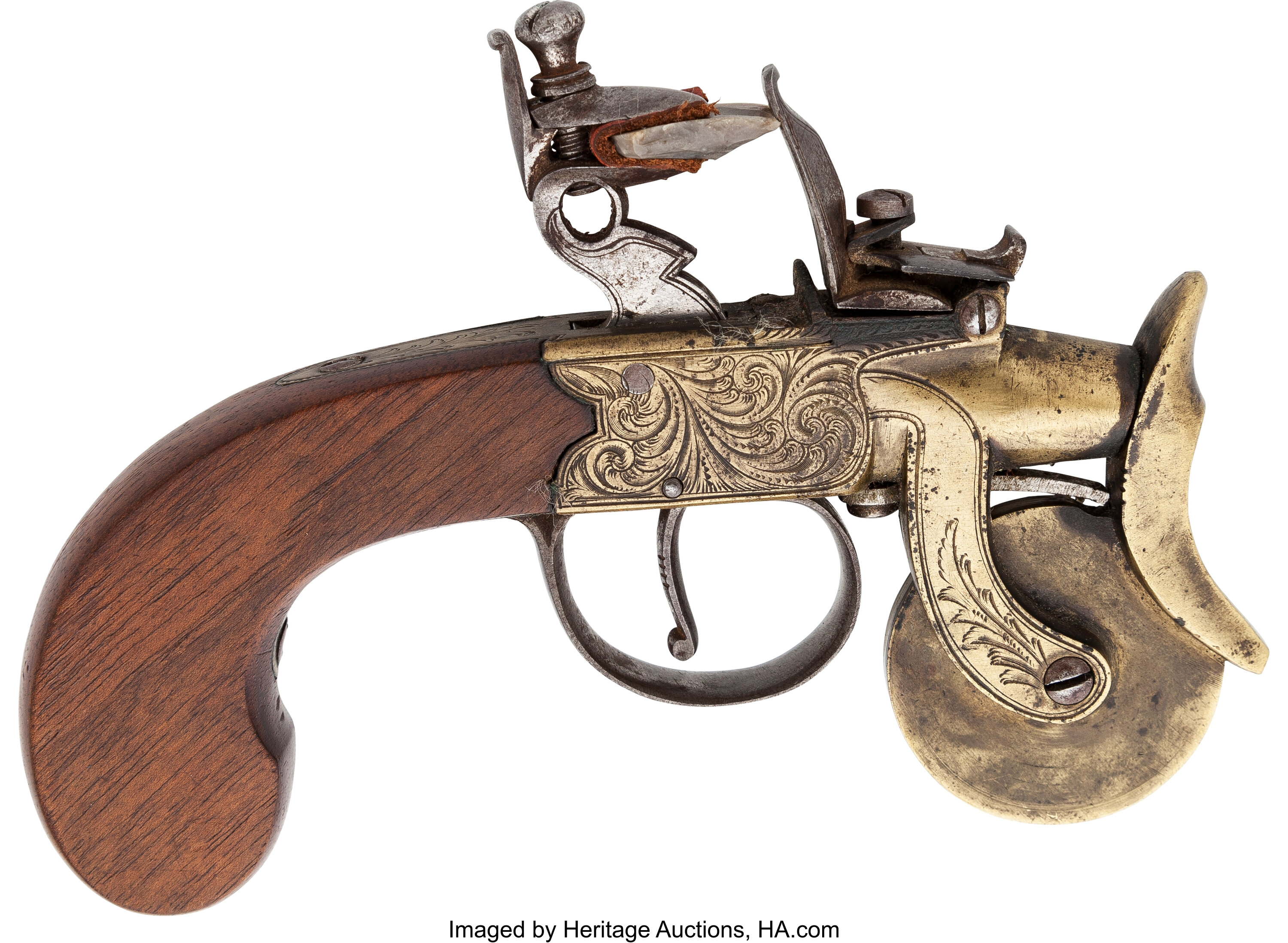 Unique Antique Brass Gun Powder Tester With Walnut Handle 1820's MADE IN  ENGLAND