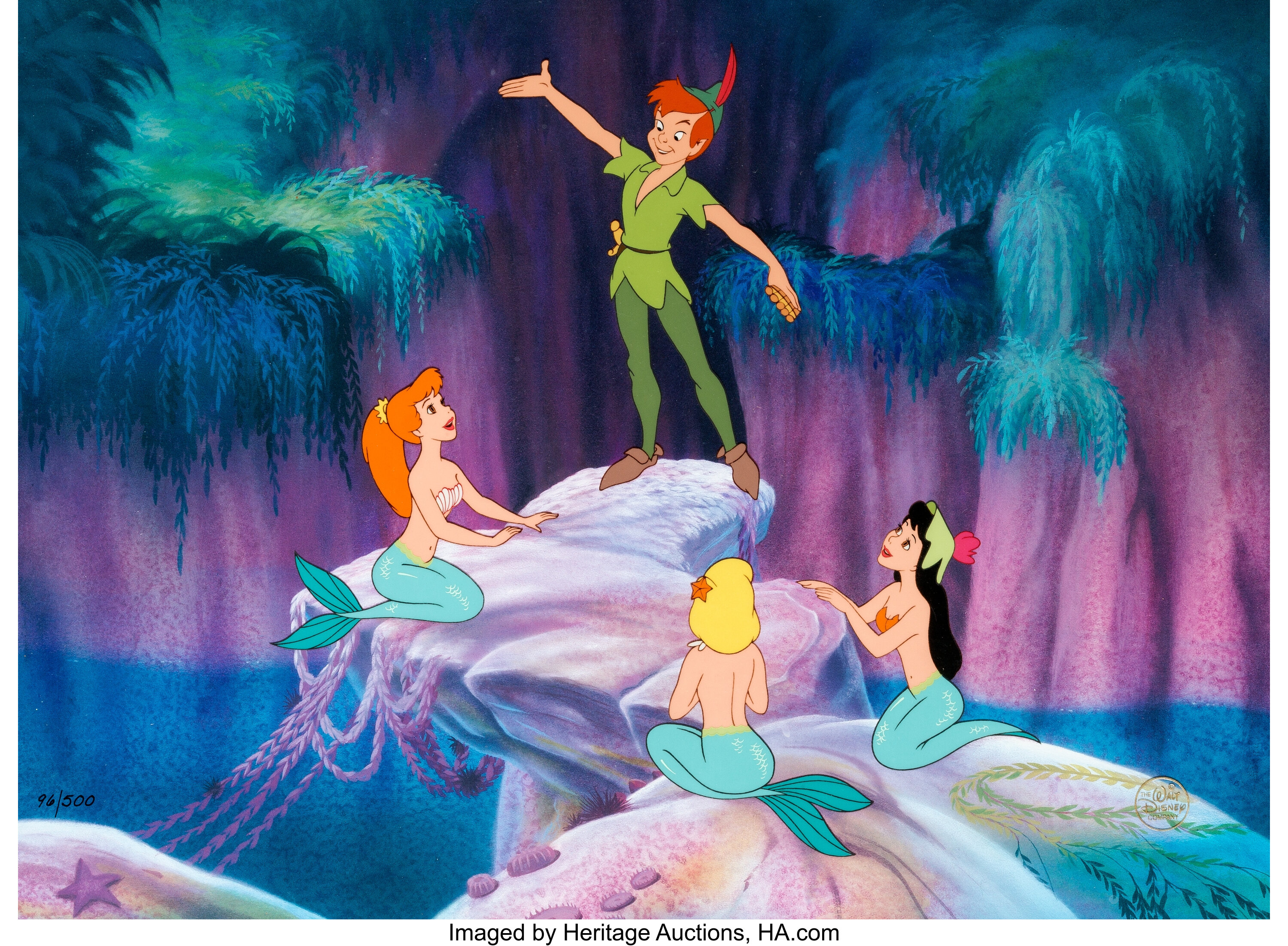 Peter Pan Peter and the Mermaids Limited Edition Cel #96/500, Lot #97208