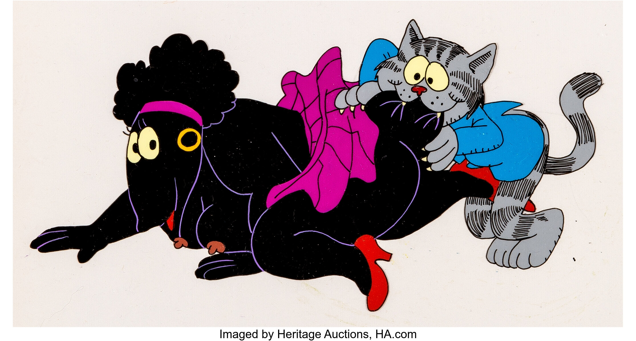 Fritz the Cat Fritz and Bertha Production Cel (Ralph Bakshi, | Lot #97742 |  Heritage Auctions