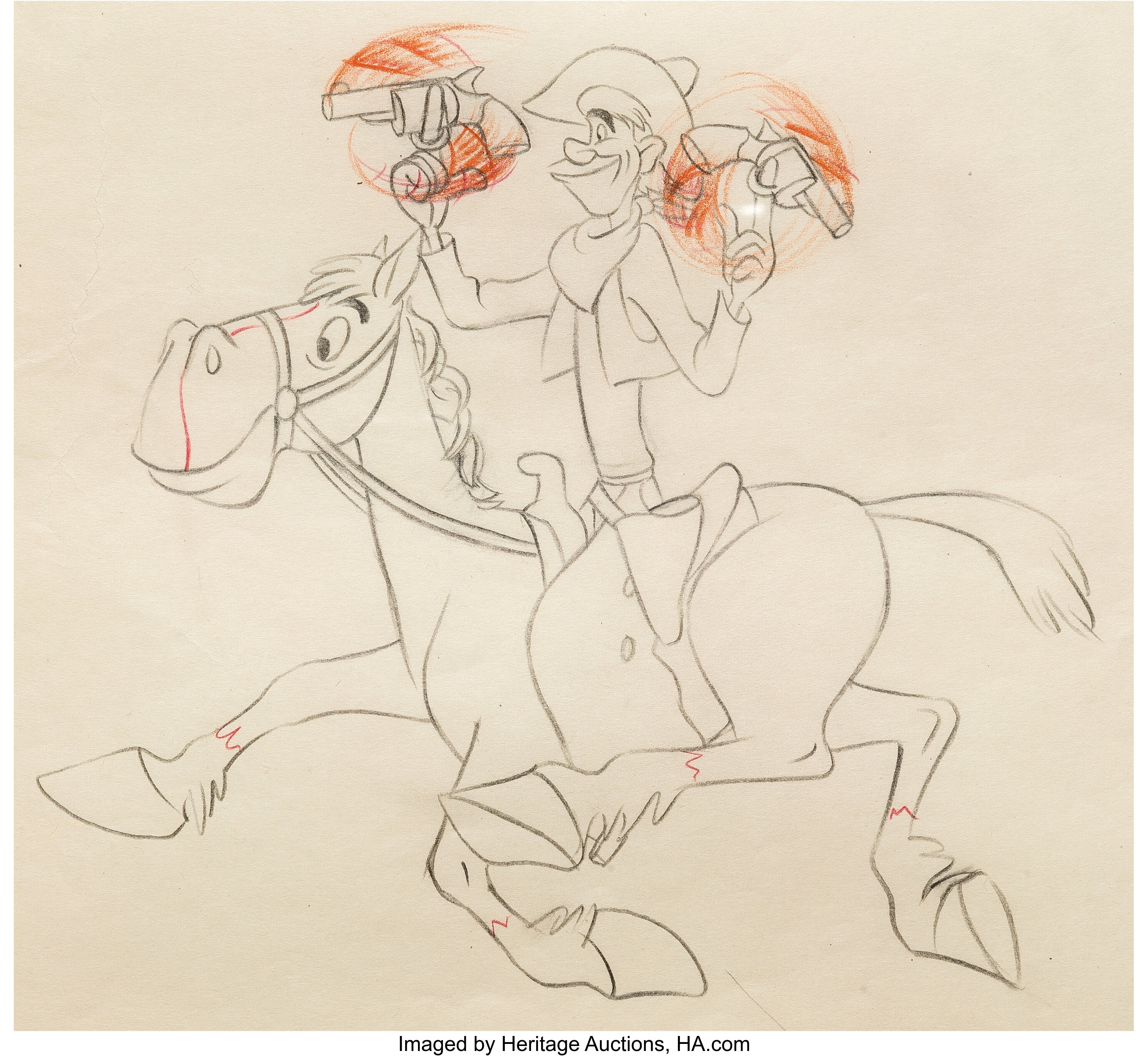 Melody Time Pecos Bill and Widowmaker Animation Drawing (Walt