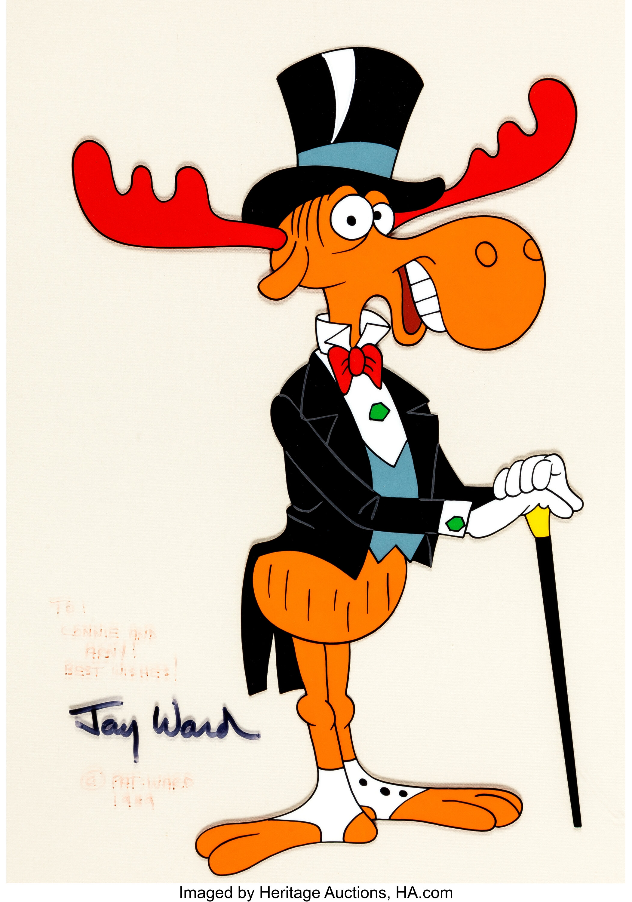 Bullwinkle J Moose Scene Cel Jay Ward 1989 Animation Art Lot 97803 Heritage Auctions