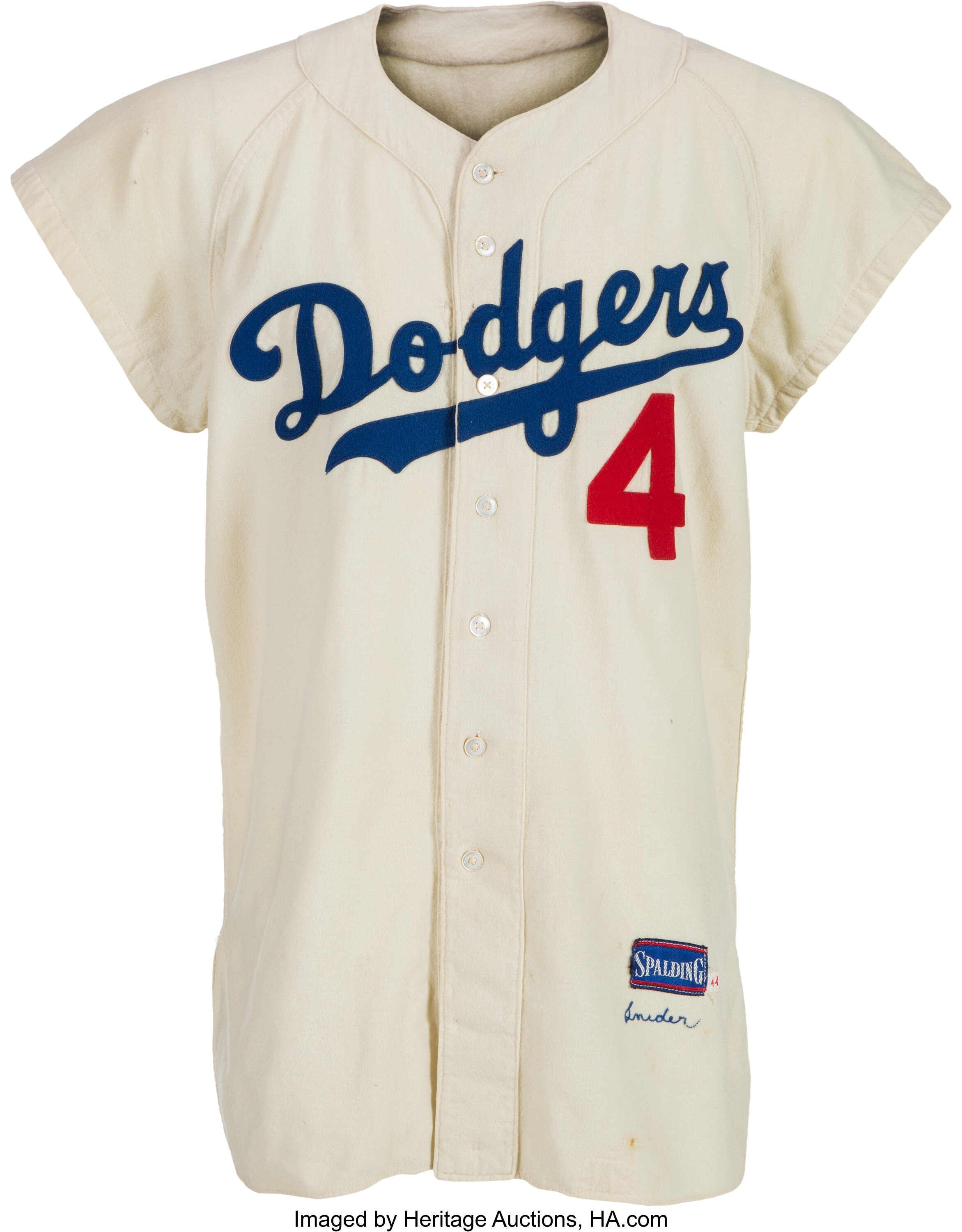 1956 Duke Snider Game Worn Brooklyn Dodgers Jersey. Baseball, Lot  #80135