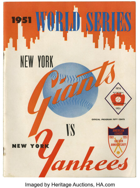 At Auction: 1951 World Series Program Yankees/giants